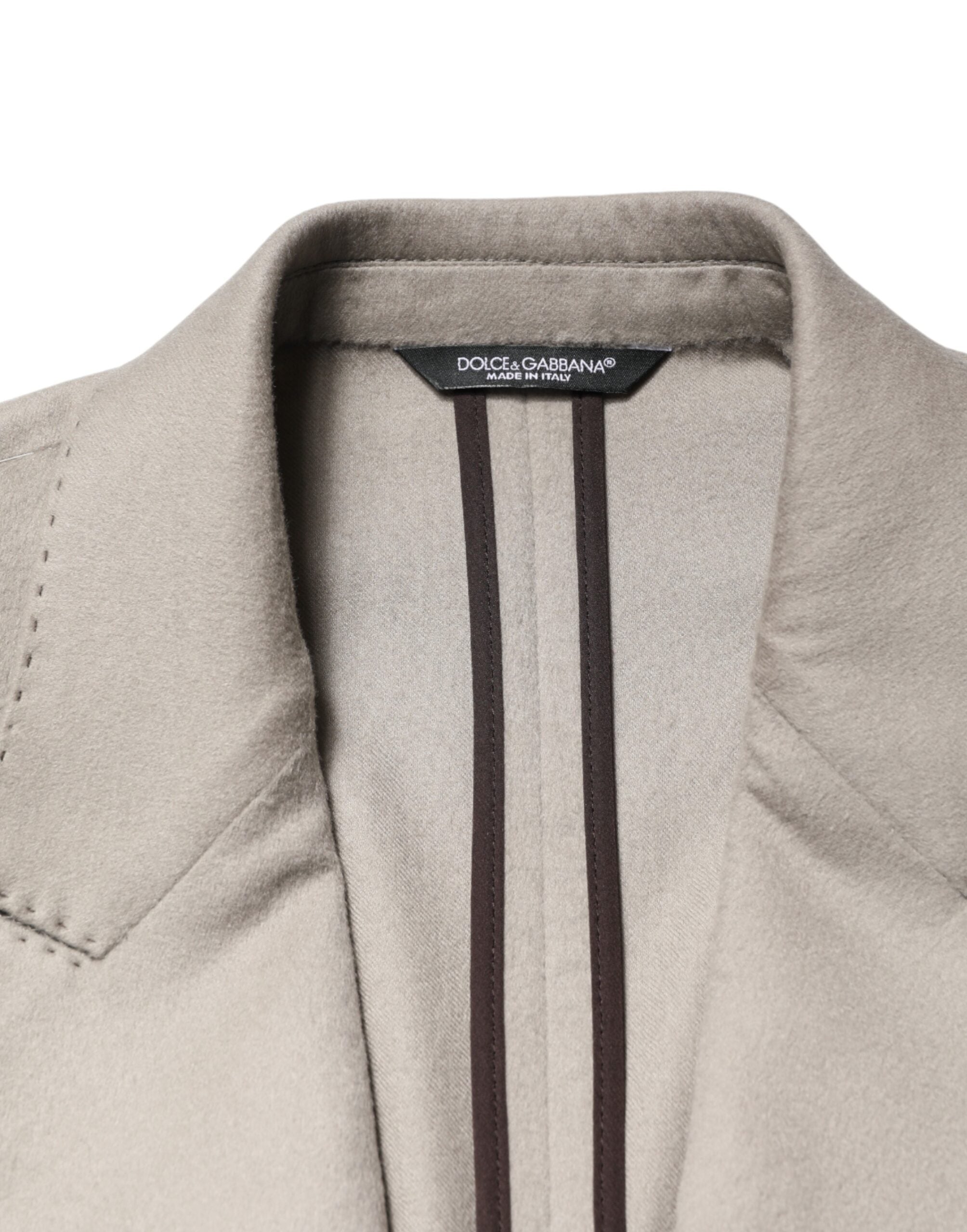 Dolce & Gabbana Gray Cashmere Single Breasted Jacket Men's Blazer (Pre-Owned)