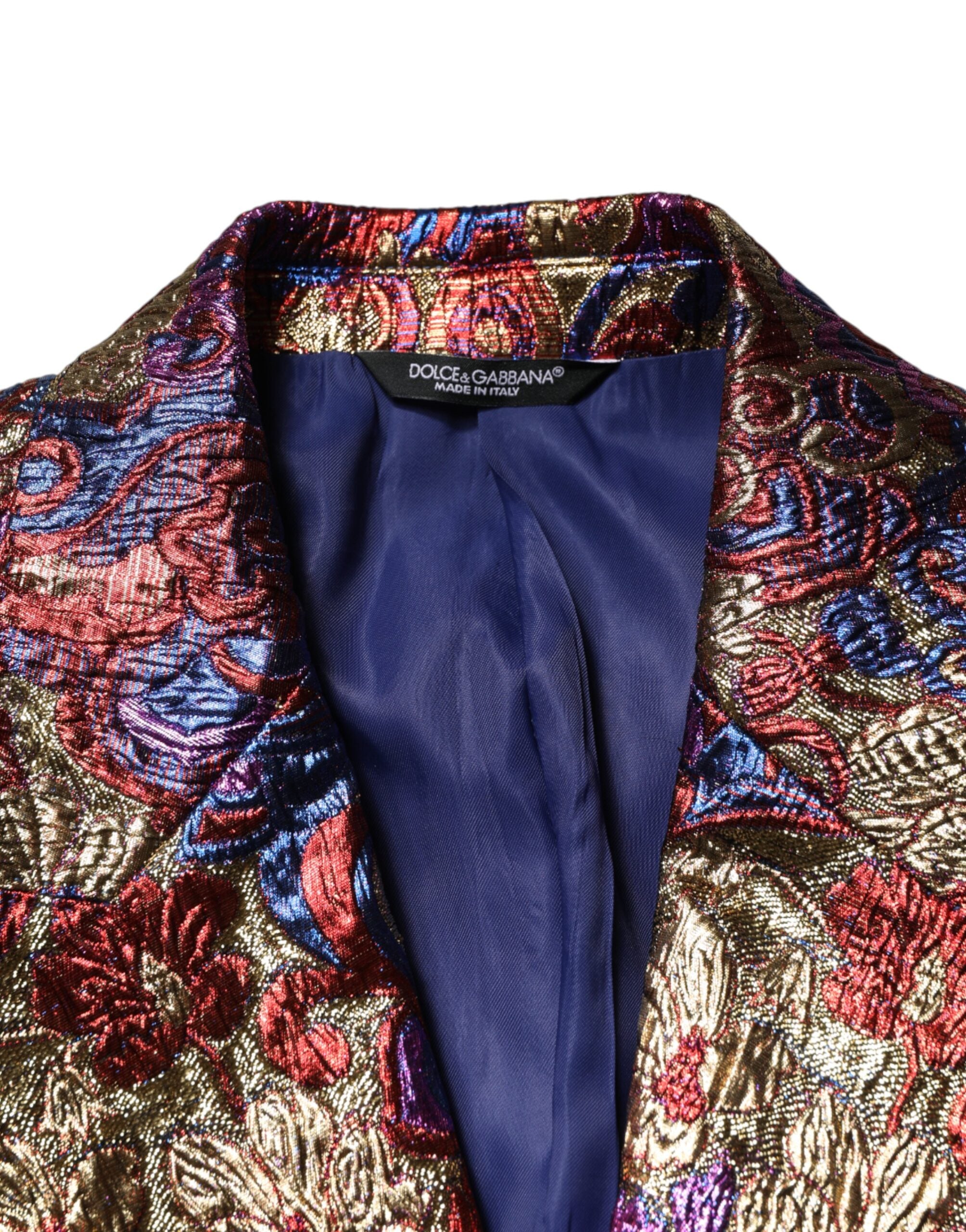 Dolce & Gabbana Multicolor Jacquard Single Breasted Men's Blazer