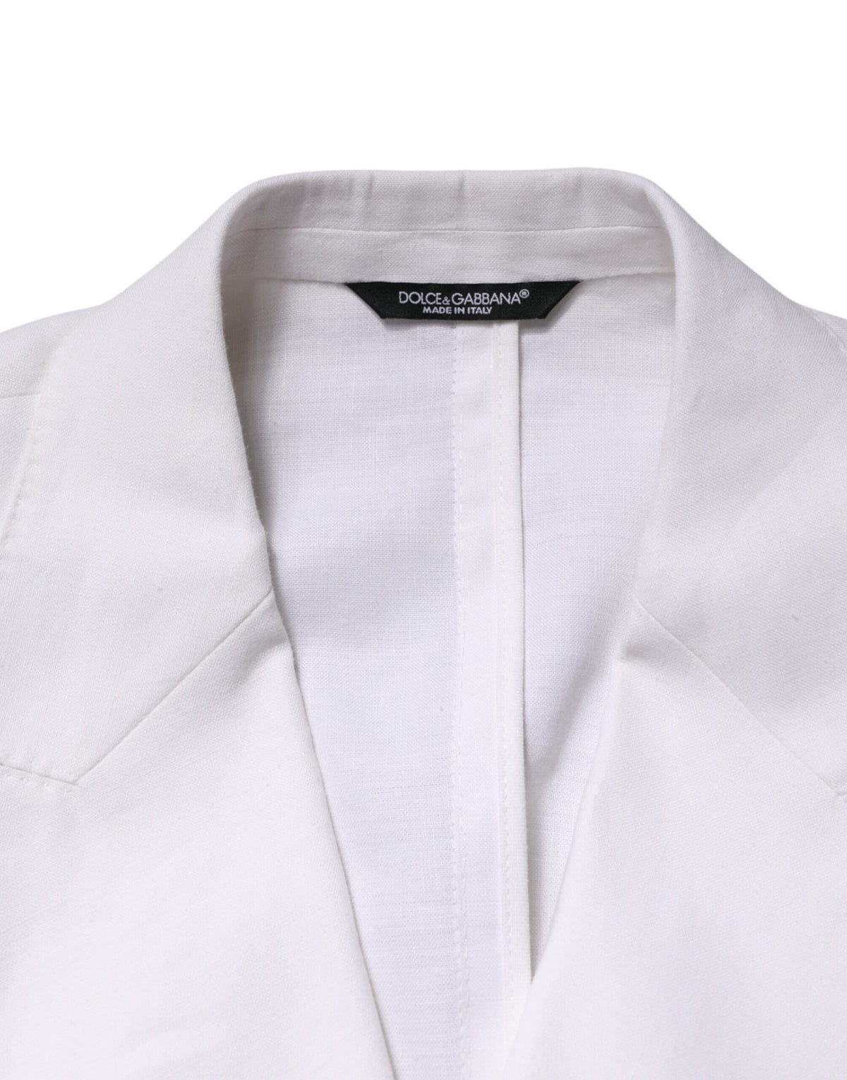 Dolce & Gabbana White Linen Double Breasted 2 Button Men's Blazer (Pre-Owned)