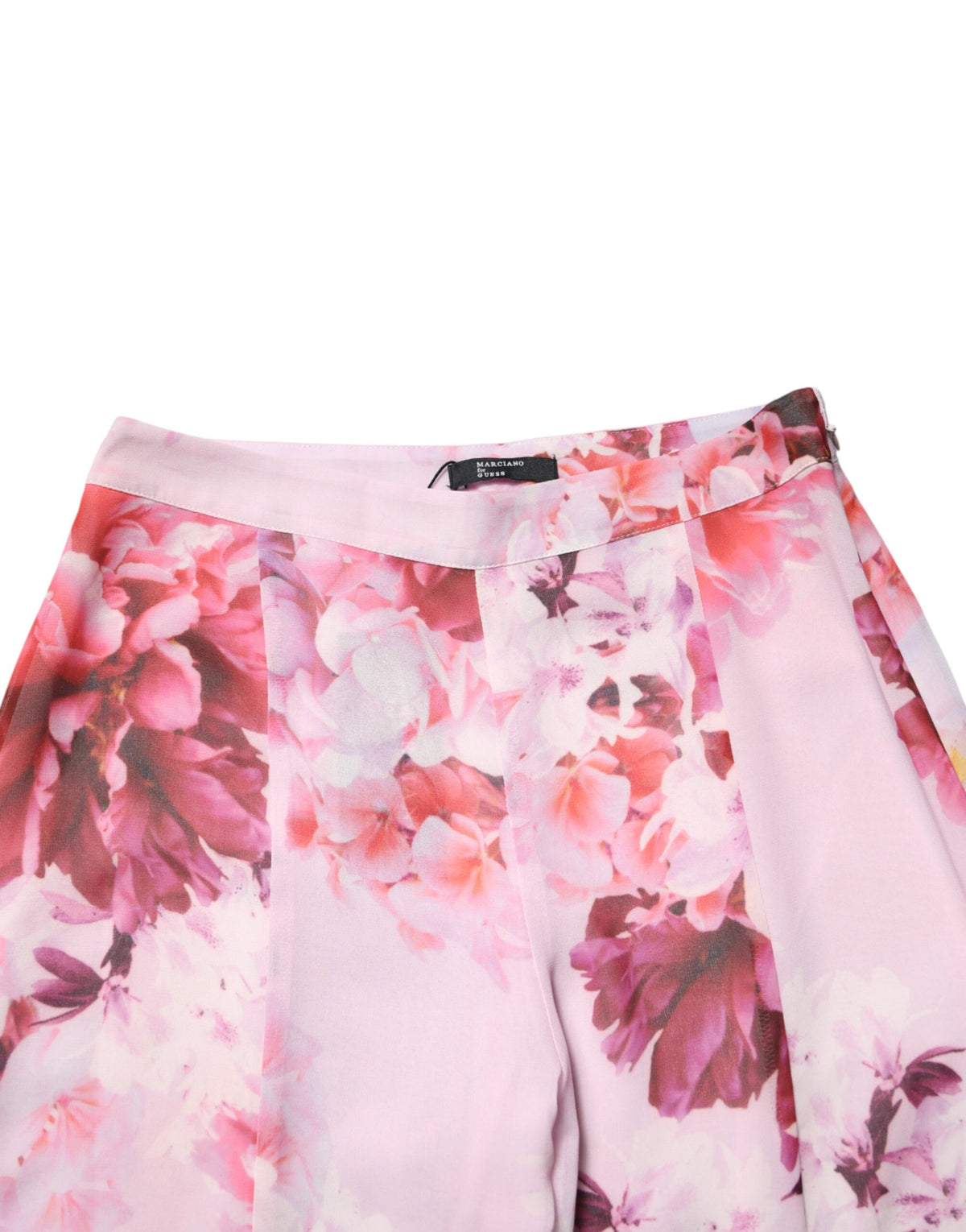 Guess By Marciano Pink Floral Flared High Waist Trouser Women's Pants (Pre-Owned)