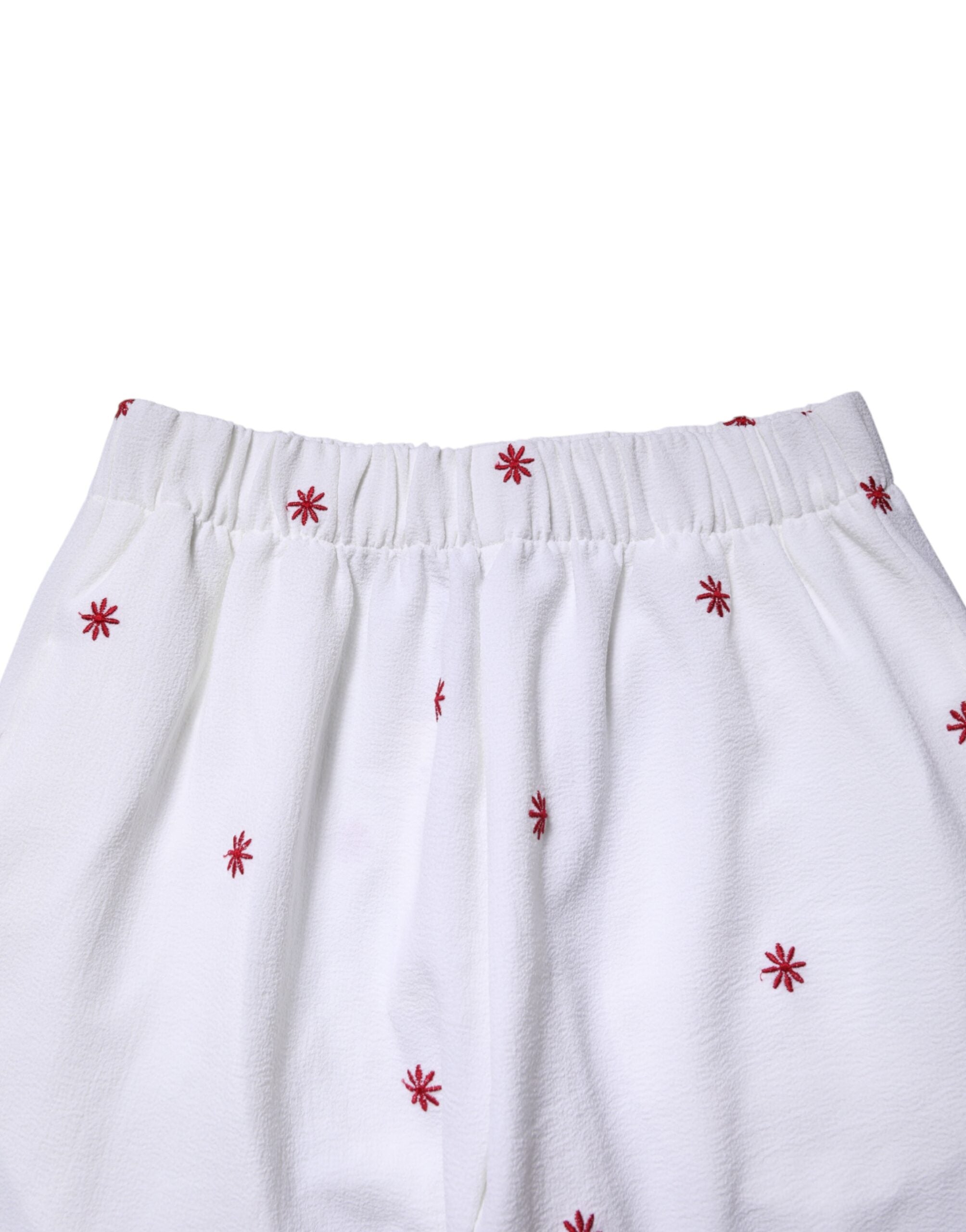 Department 5 White Floral Tapered High Waist Cropped Women's Pants (Pre-Owned)