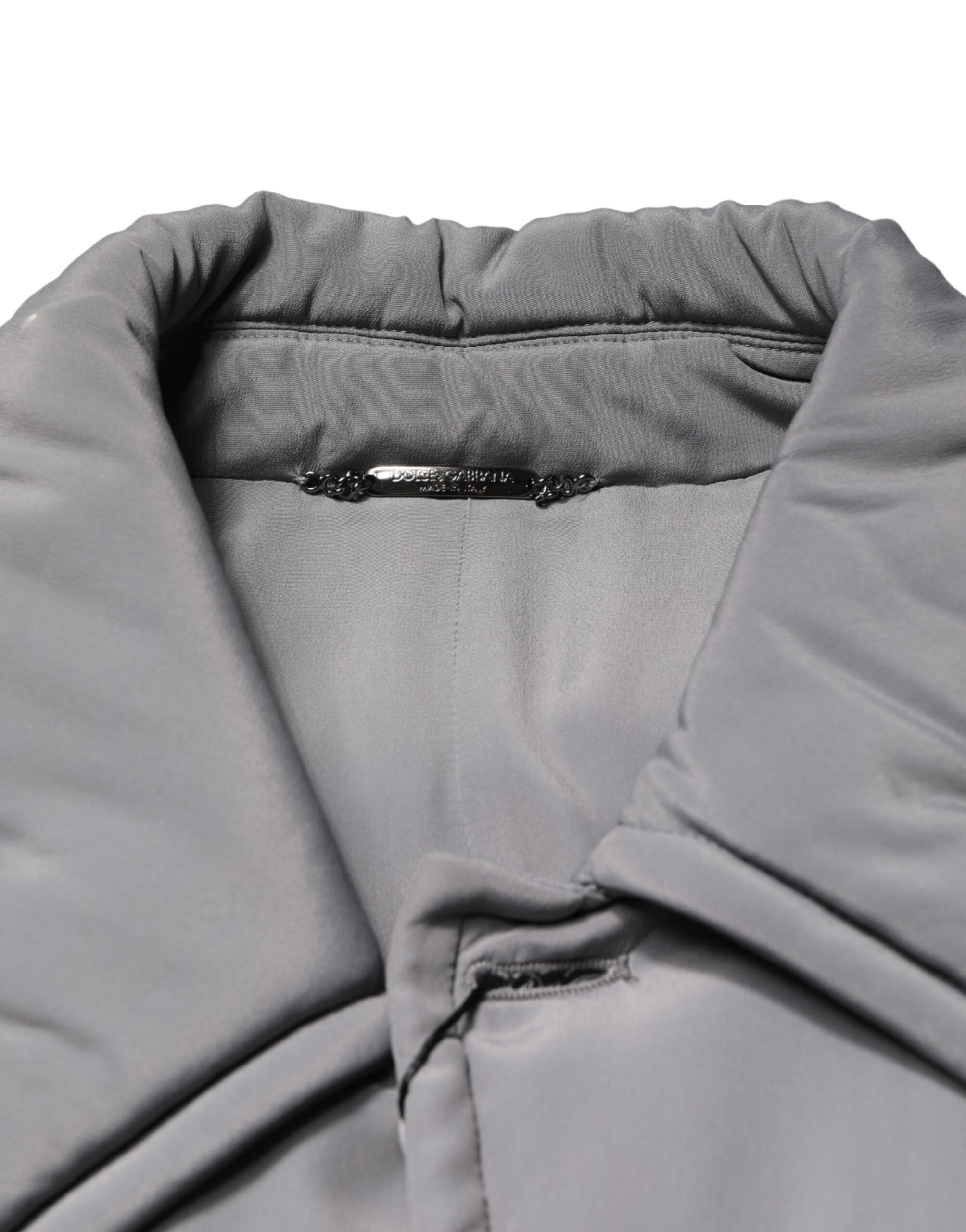 Dolce & Gabbana Gray Acetate Padded Collared Coat Men's Jacket (Pre-Owned)