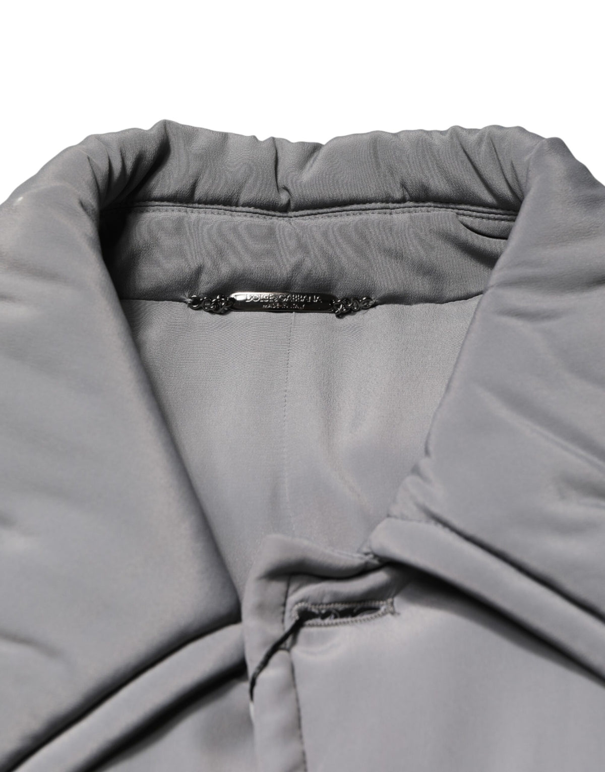 Dolce & Gabbana Gray Acetate Padded Collared Coat Men's Jacket (Pre-Owned)