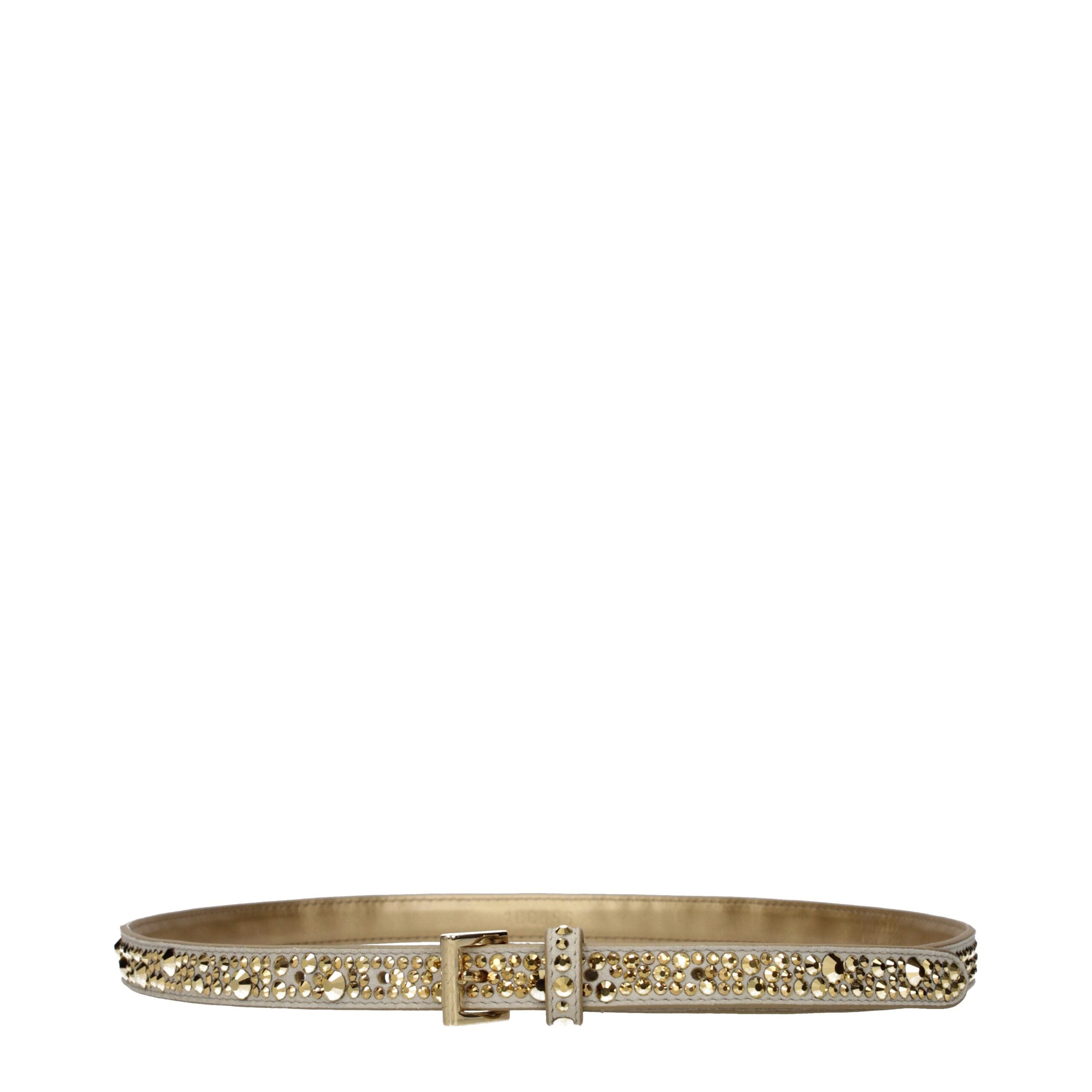 Prada Gold Leather Regular Women's Belt