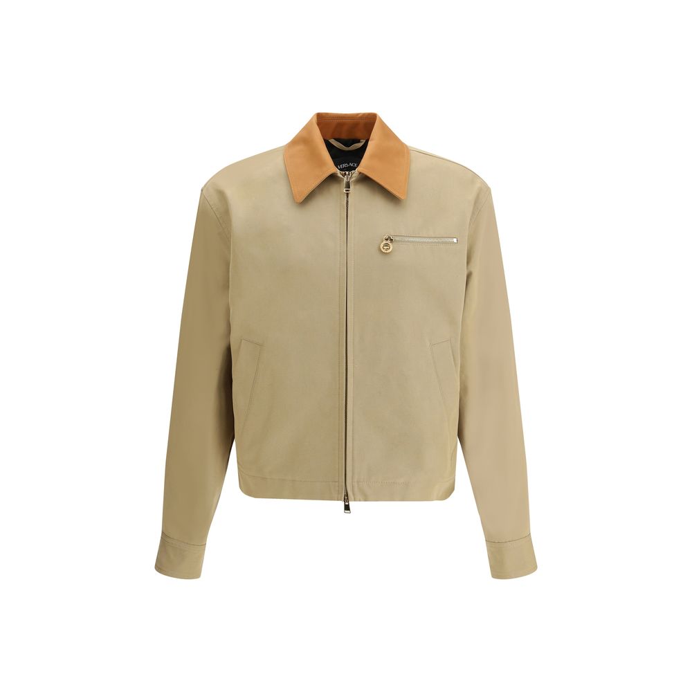 Versace Beige Cotton Full-Length Men's Jacket