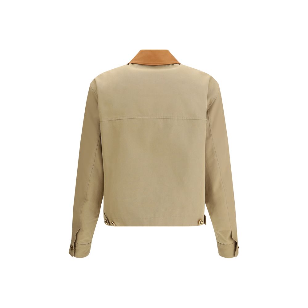 Versace Beige Cotton Full-Length Men's Jacket