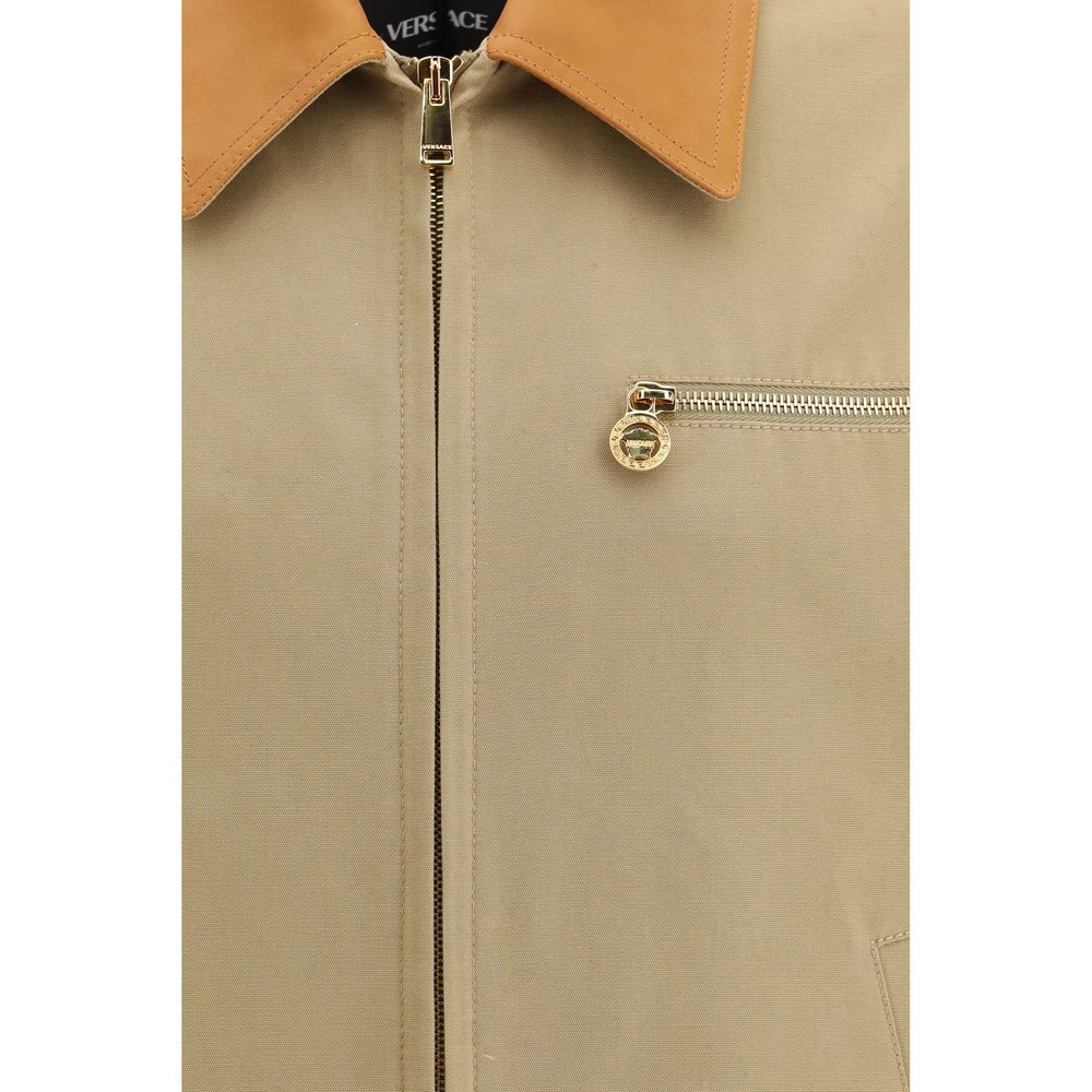 Versace Beige Cotton Full-Length Men's Jacket