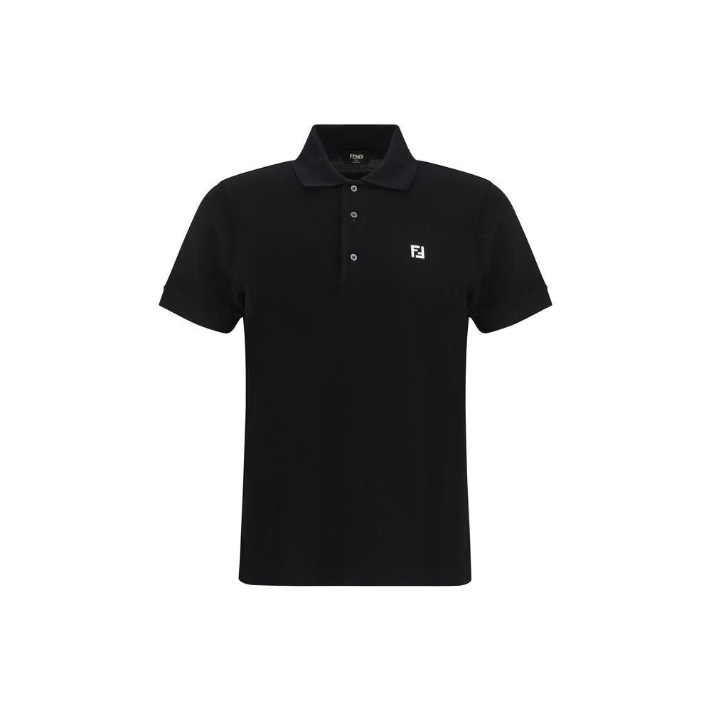 Fendi Black Cotton Polo Men's Shirt