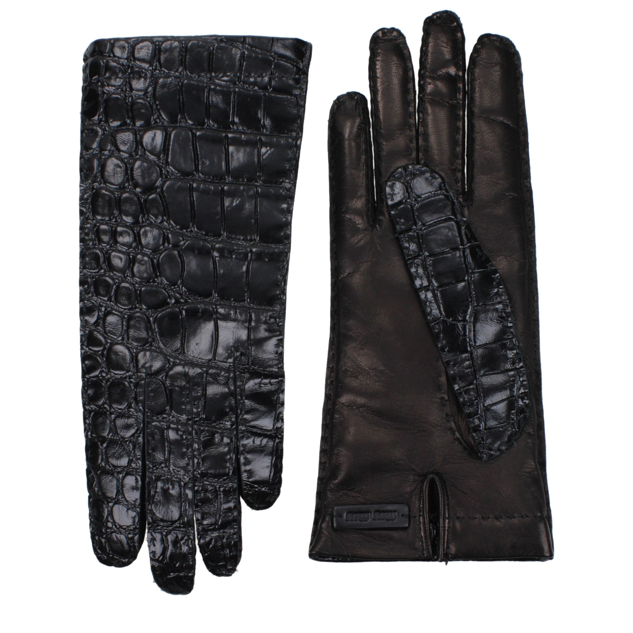 Miu Miu Black Leather Women's Gloves