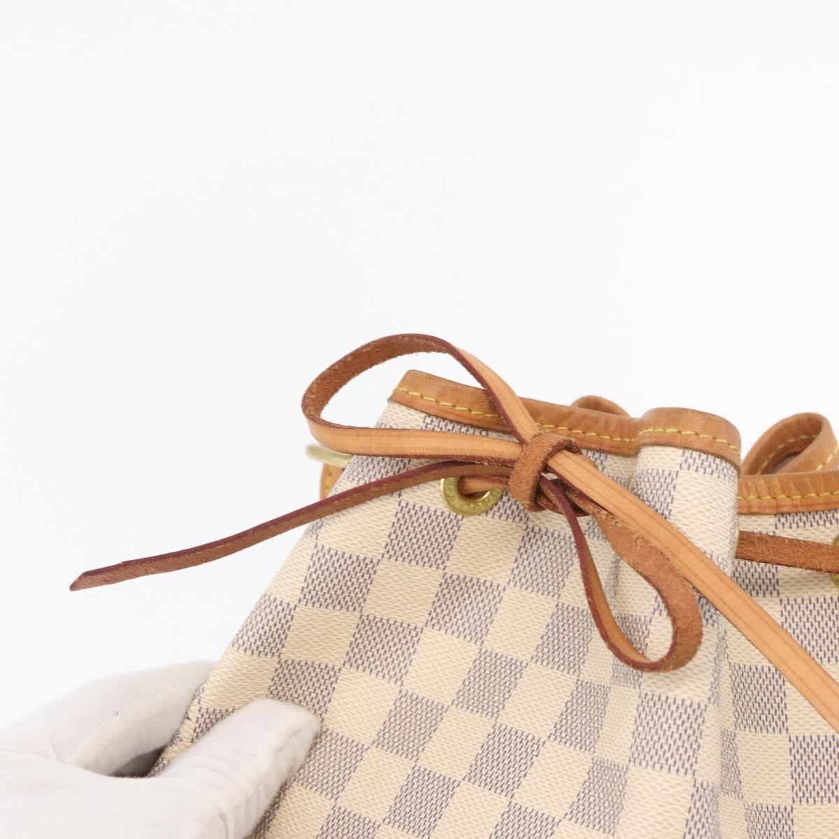 Louis Vuitton Noe Damier Ebene White Canvas Handbag (Pre-Owned)