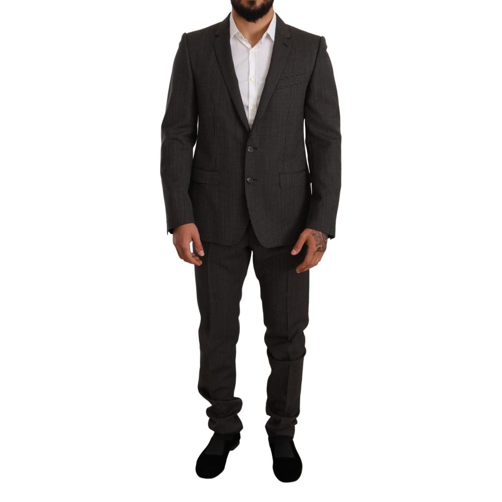 Dolce & Gabbana Black Virgin Wool Two-Piece Men's Suit