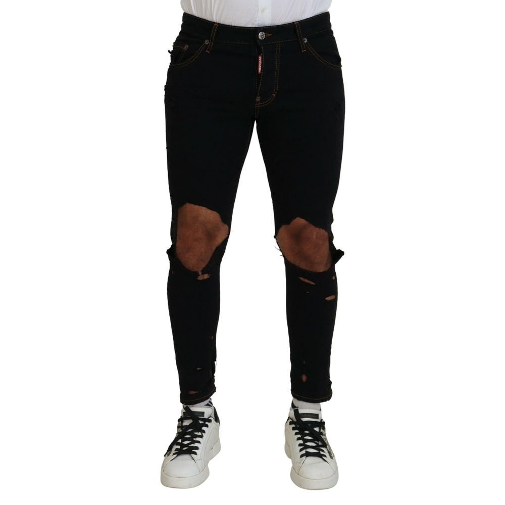 Dsquared² Black Cotton Skinny Men's Pants