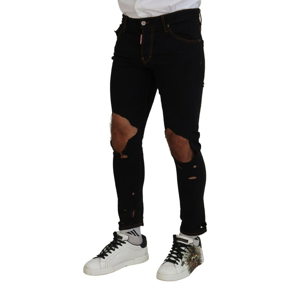 Dsquared² Black Cotton Skinny Men's Pants