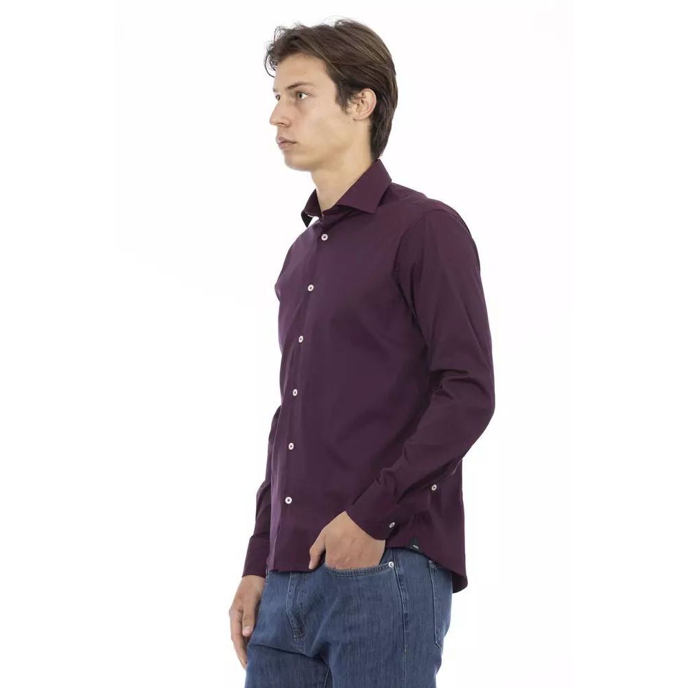 Baldinini Trend Bordeaux Cotton Dress Men's Shirt