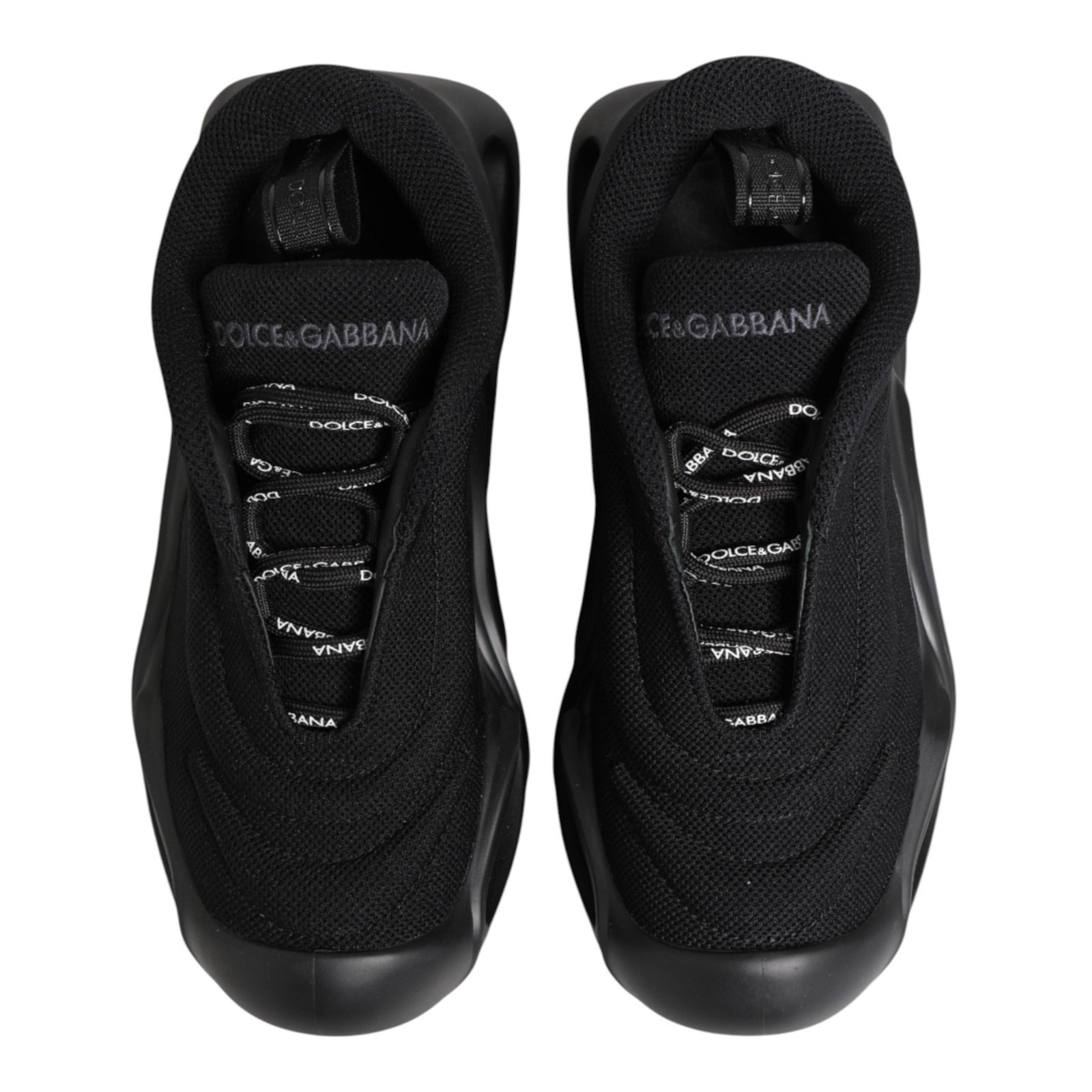 Dolce & Gabbana Black Slip On Low Top Wave Sneakers Women's Shoes