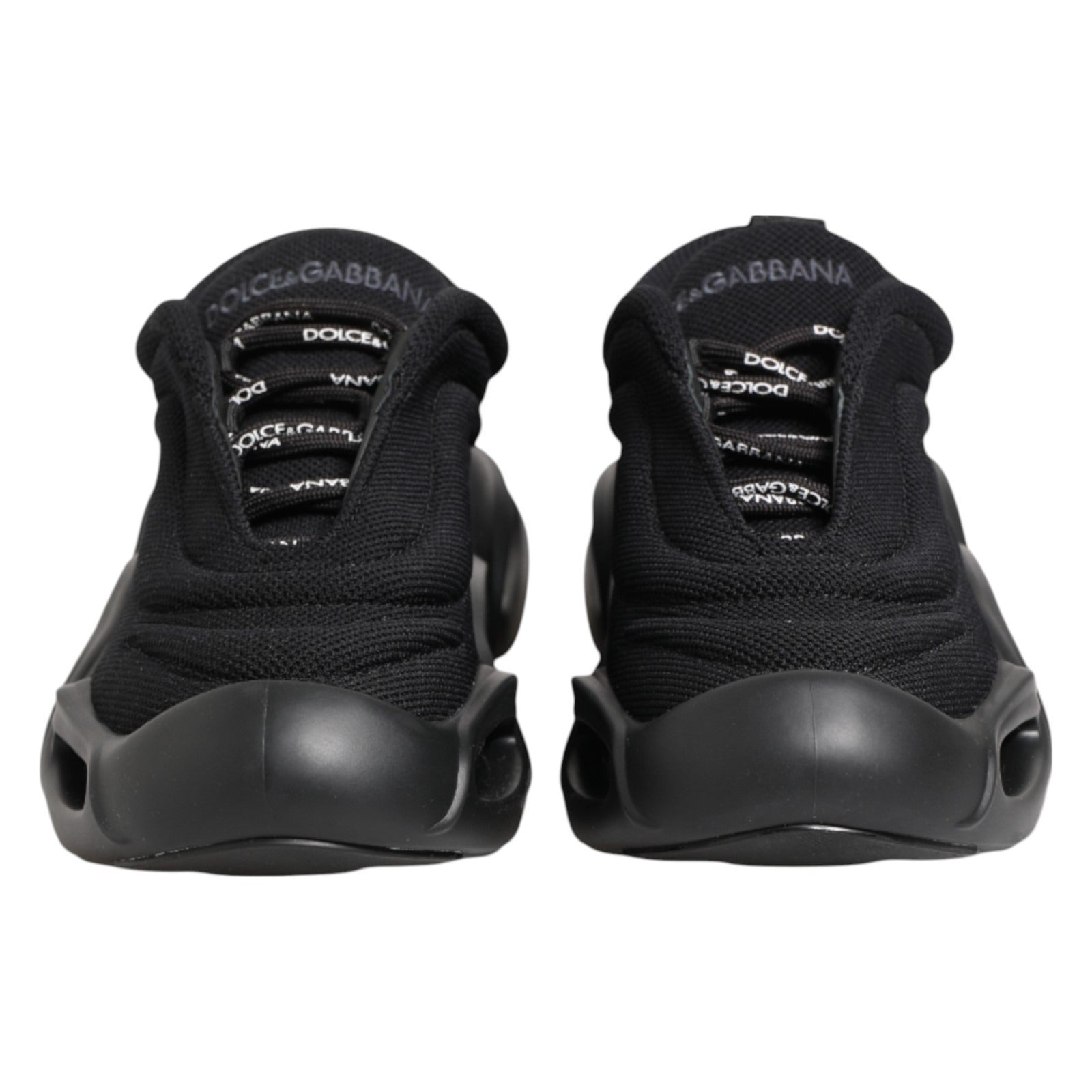 Dolce & Gabbana Black Slip On Low Top Wave Sneakers Women's Shoes