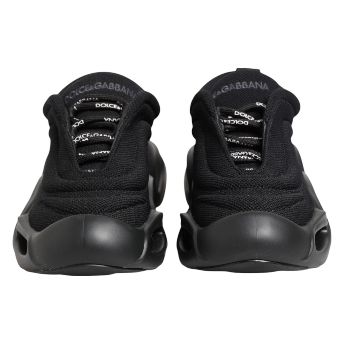 Dolce & Gabbana Black Slip On Low Top Wave Sneakers Women's Shoes