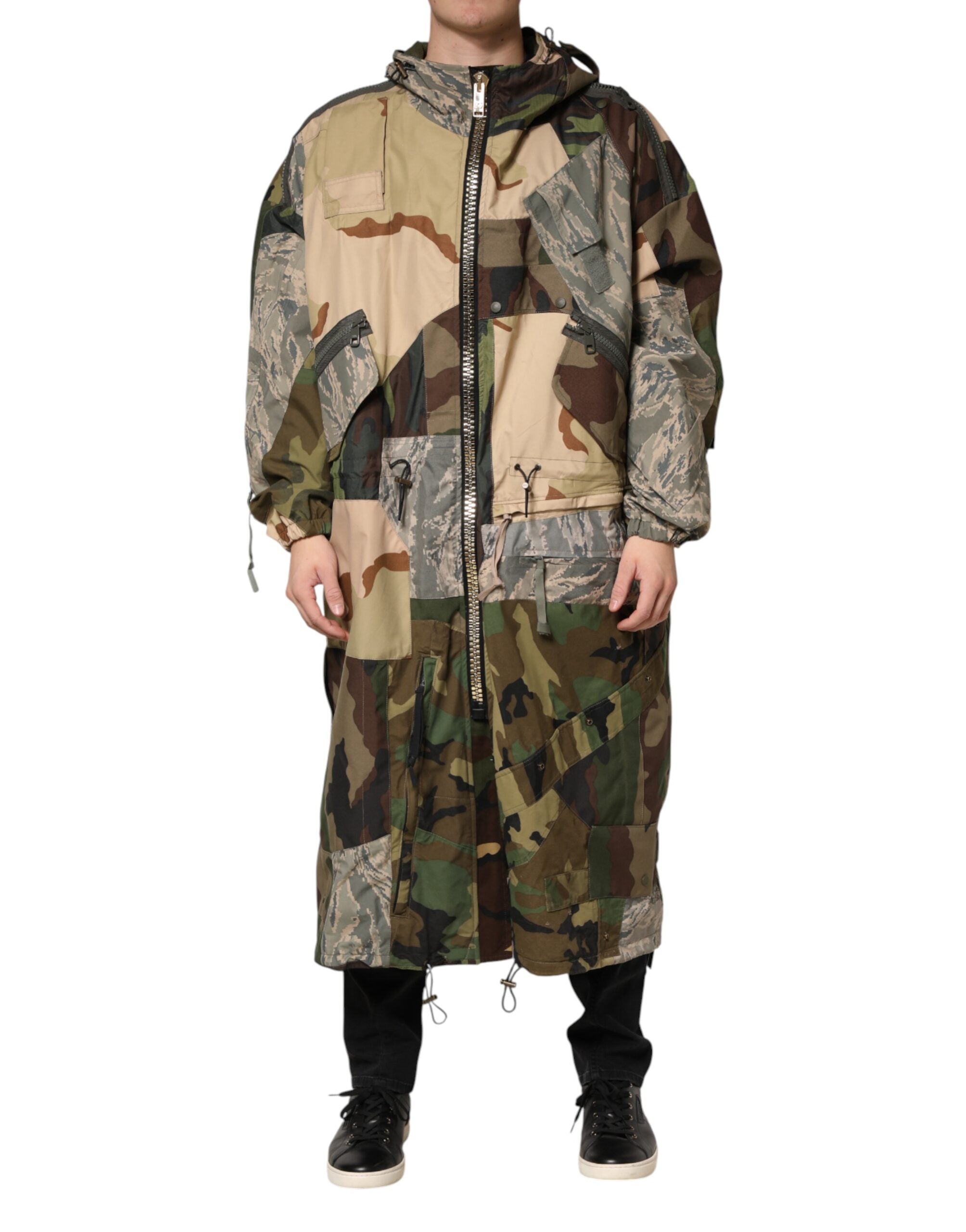 Dolce & Gabbana Multicolor Camouflage Hooded RainCoat Men's Jacket (Pre-Owned)