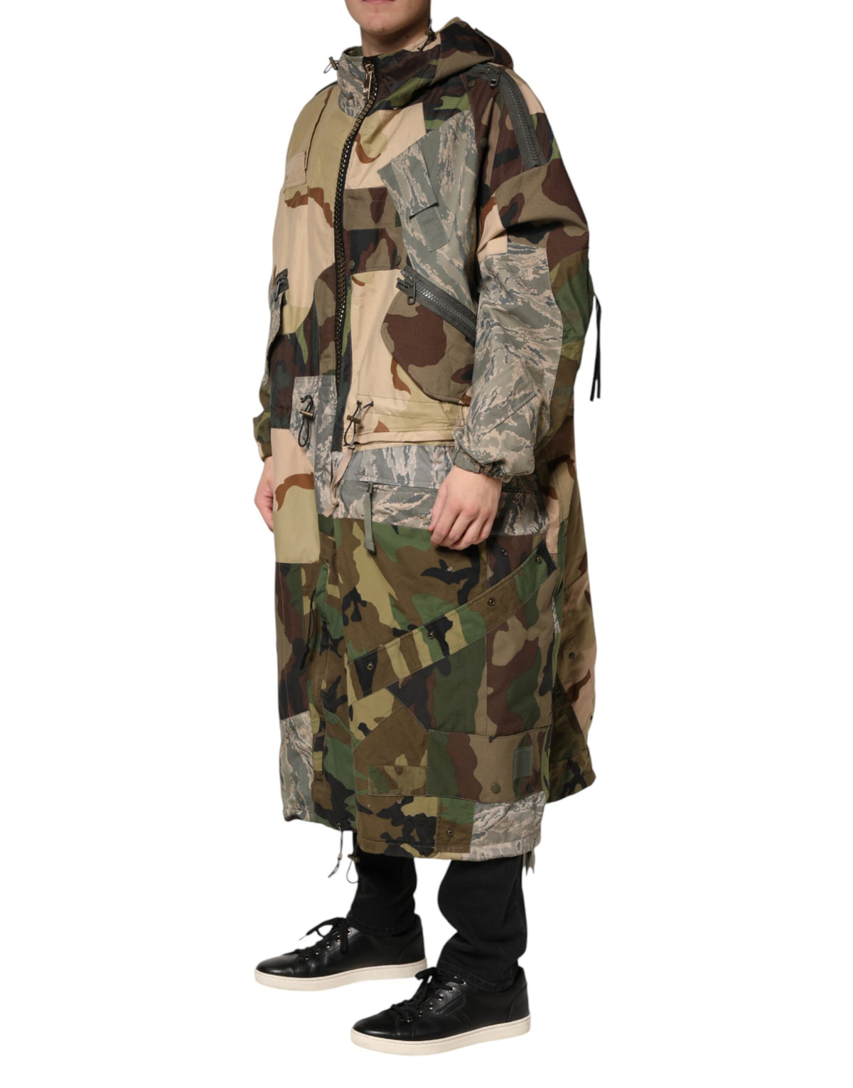 Dolce & Gabbana Multicolor Camouflage Hooded RainCoat Men's Jacket (Pre-Owned)