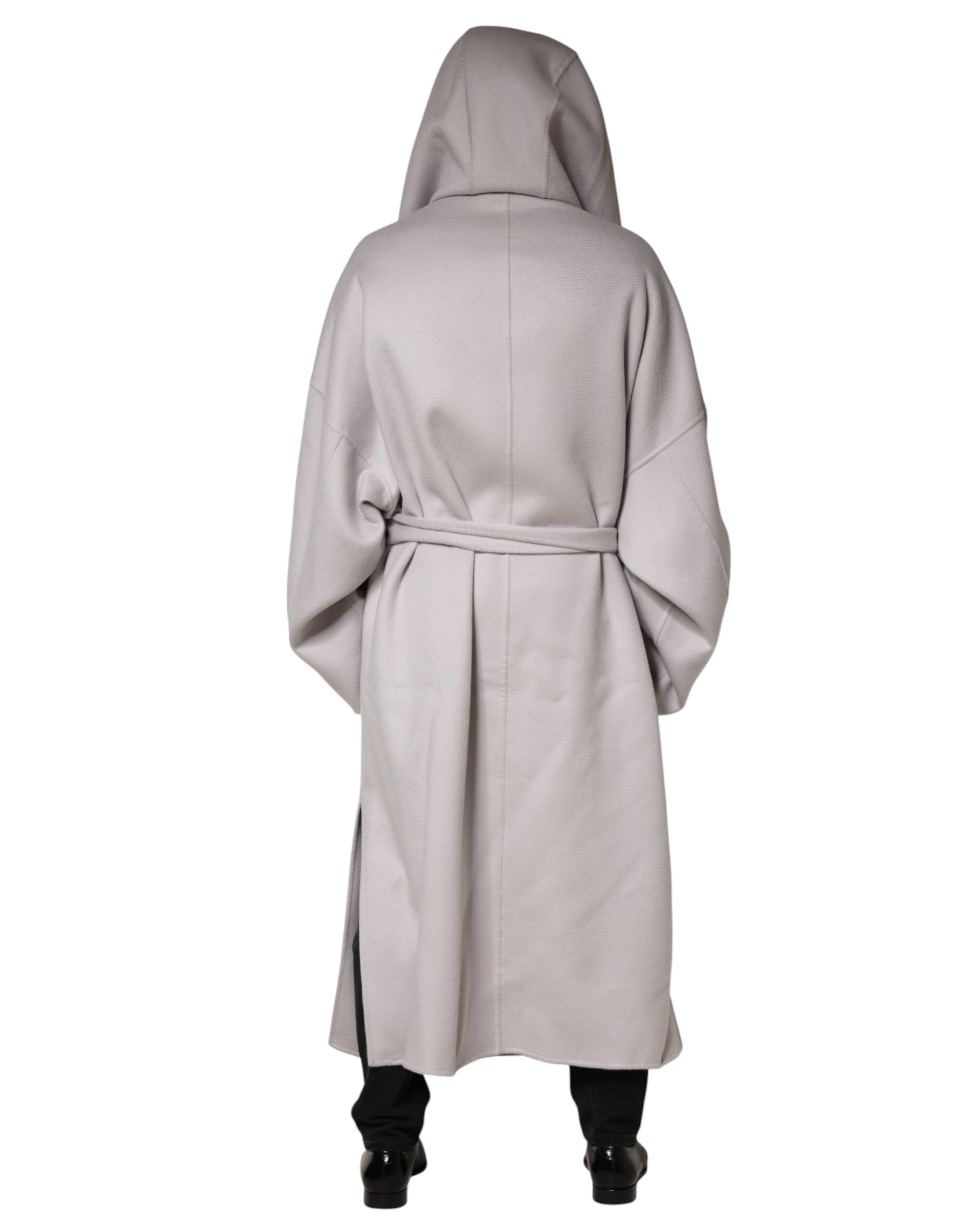 Dolce & Gabbana Off White Belted Long Trench Coat Men Men's Jacket