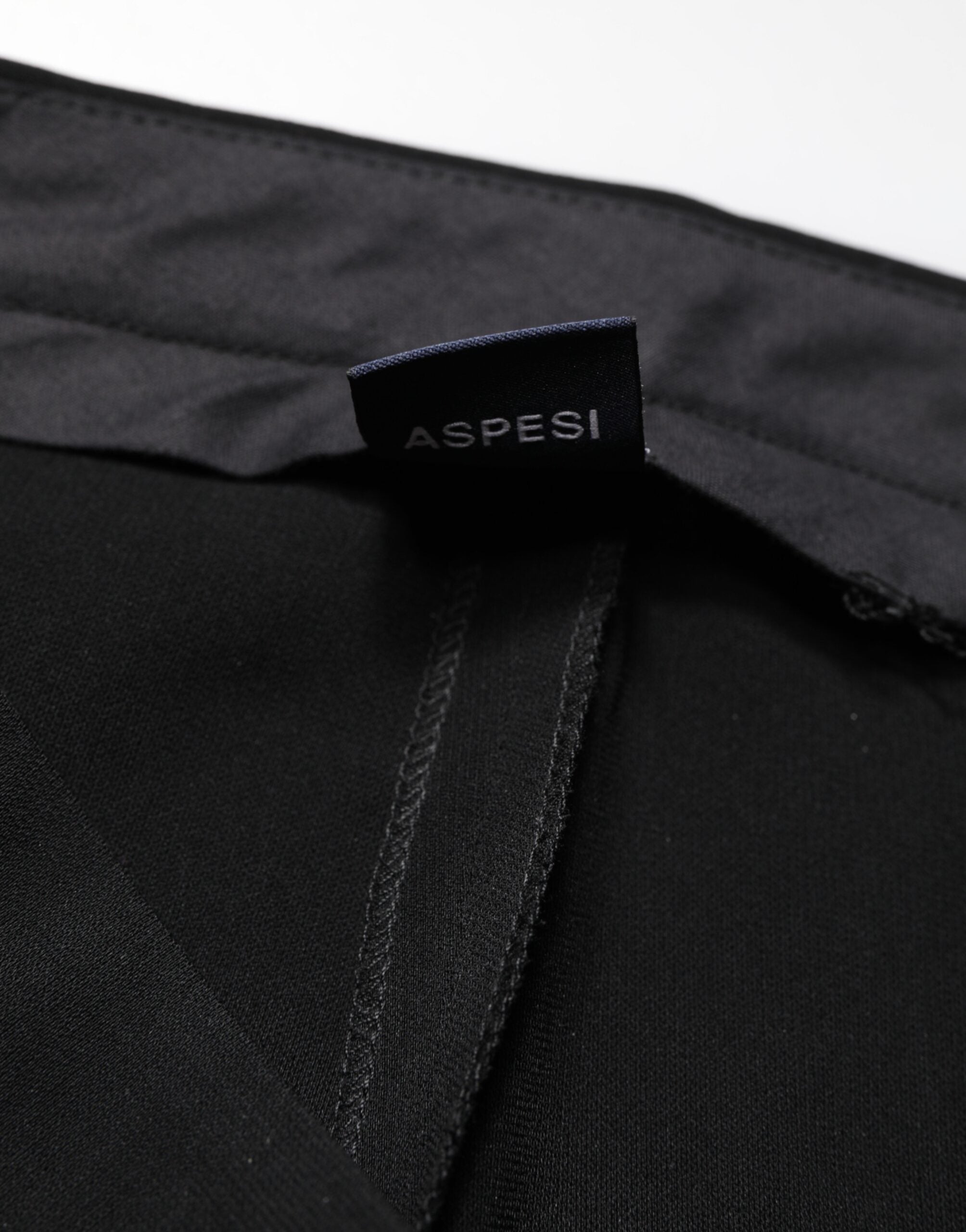 Aspesi Black High Waist Zip Straight Chino Trouser Women's Pants