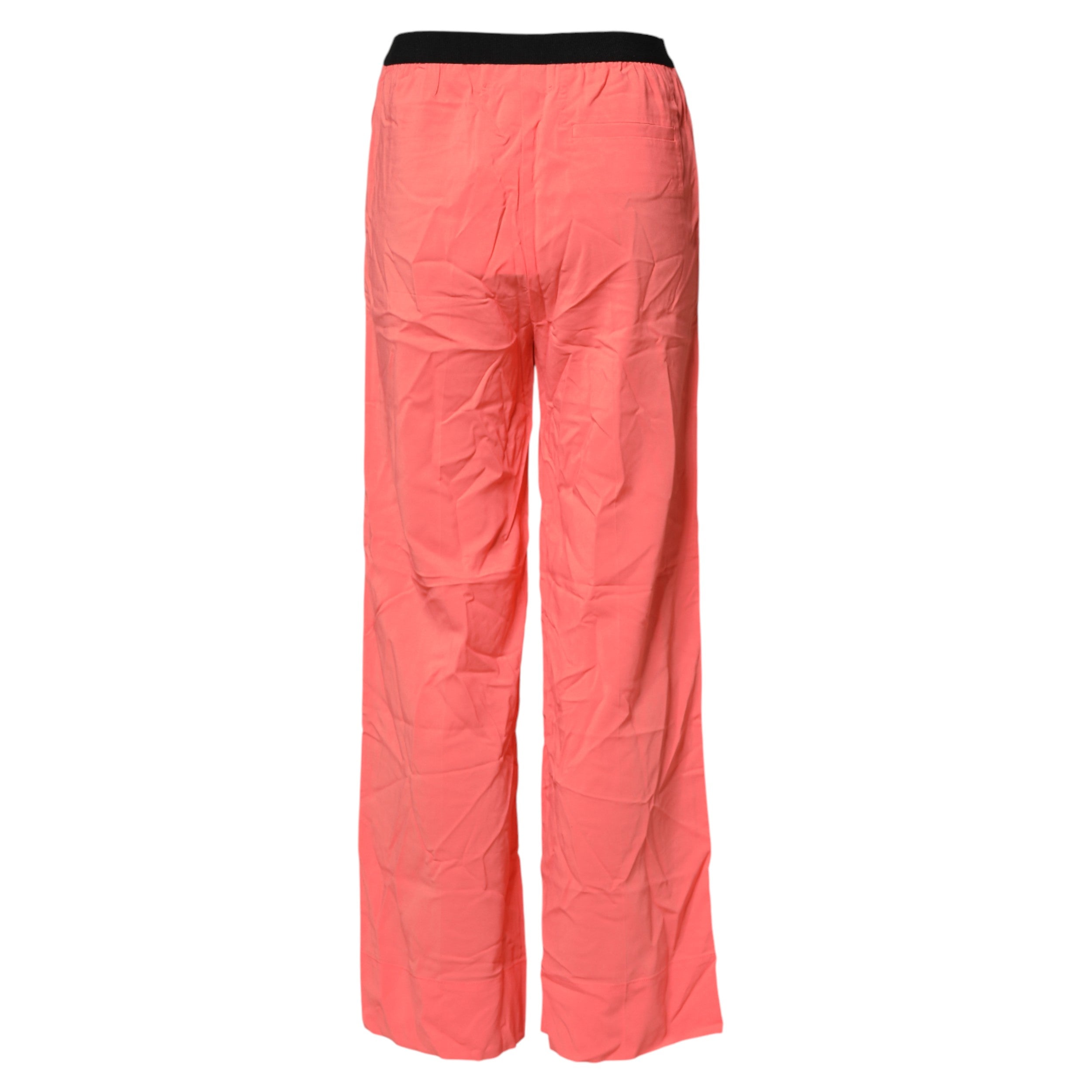 Jucca Neon Pink High Waist Straight Wide Leg Trouser Women's Pants