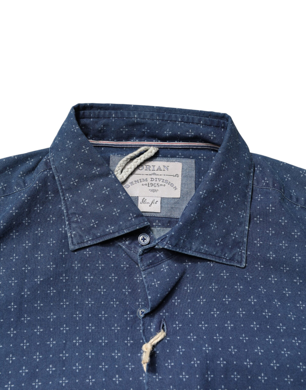 Orian 1968 Blue Button Down Long Sleeves Men Men's Shirt