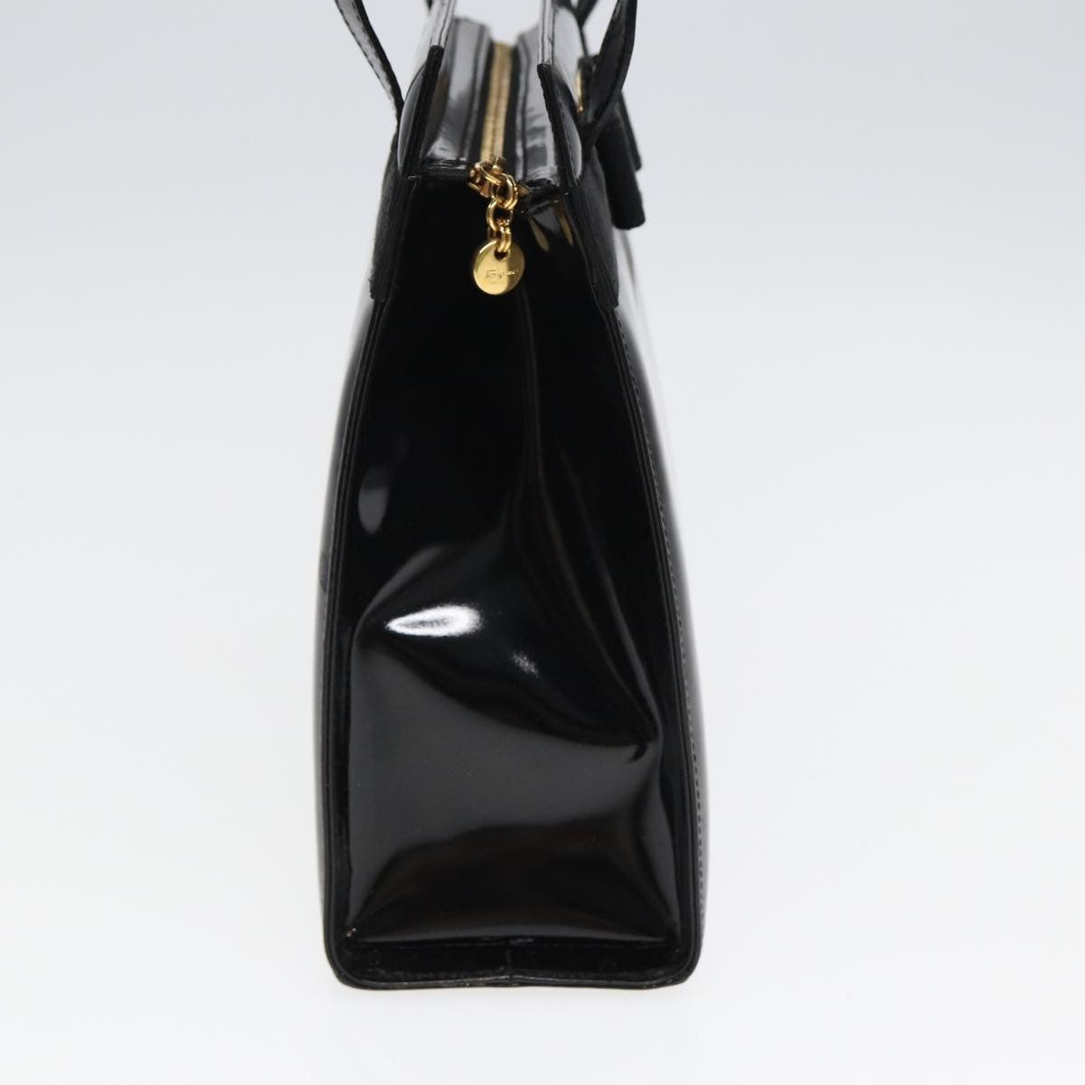 Salvatore Ferragamo Vara Patent Leather Black Patent_Leather Shoulder Bag Bag (Pre-Owned)