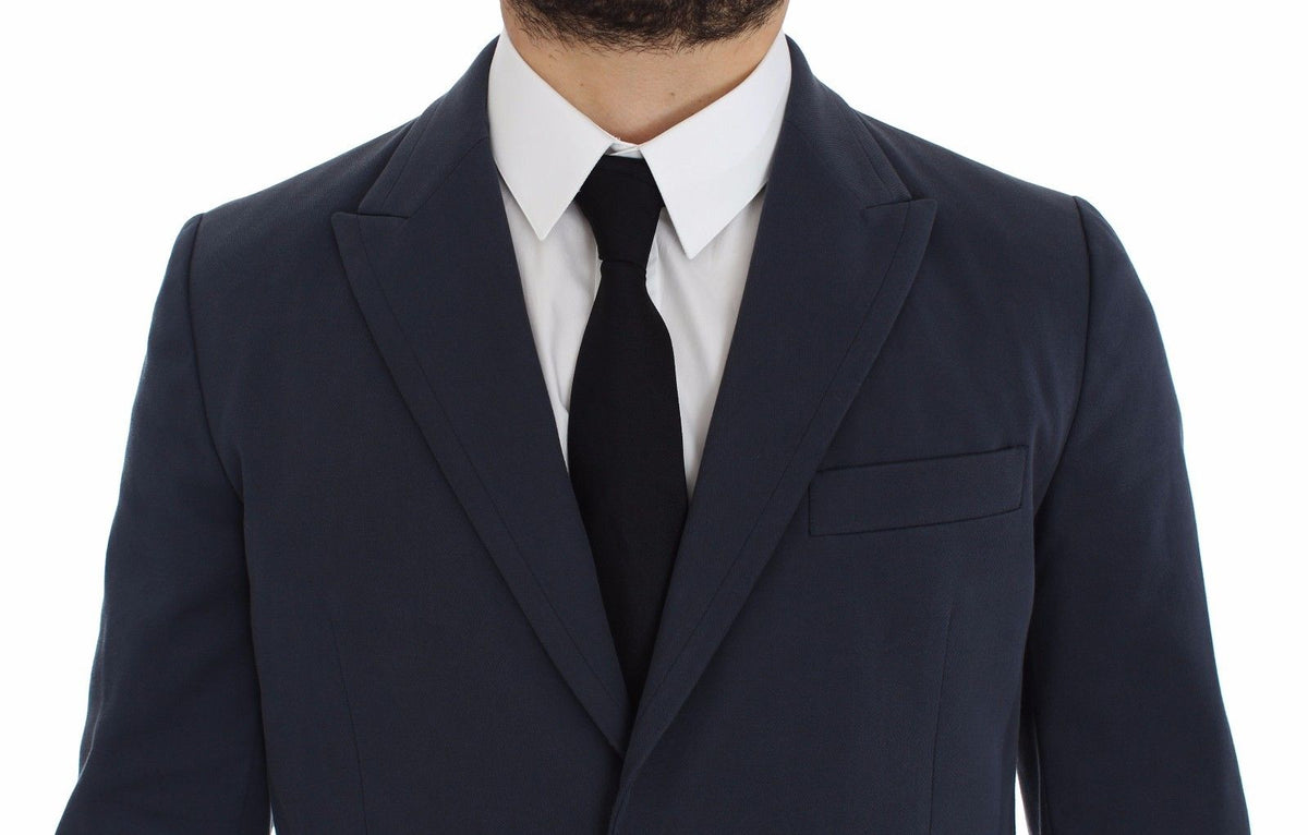 Dolce & Gabbana Blue Cotton Stretch Casual Men's Blazer