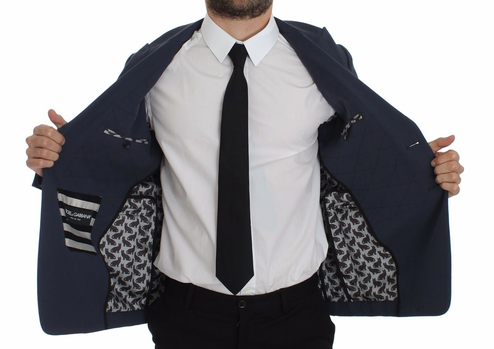 Dolce & Gabbana Blue Cotton Stretch Casual Men's Blazer