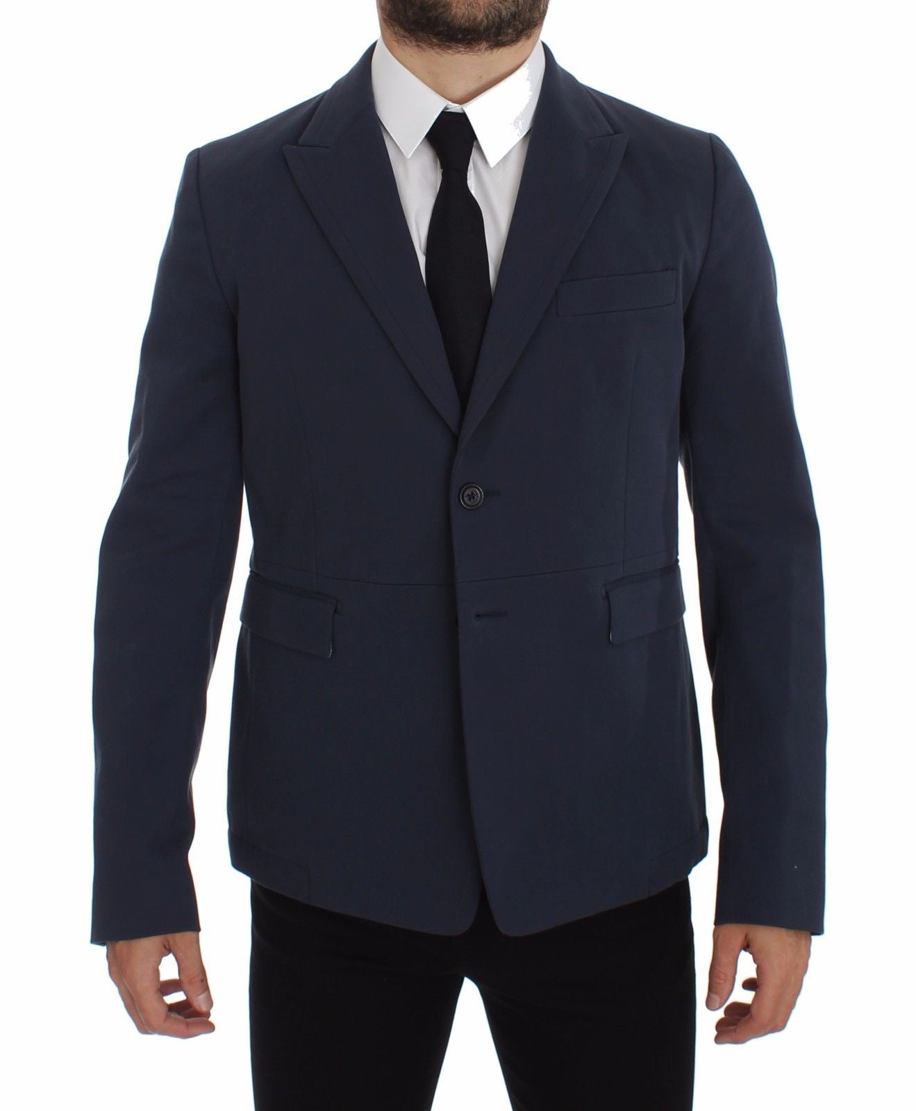 Dolce & Gabbana Blue Cotton Stretch Casual Men's Blazer