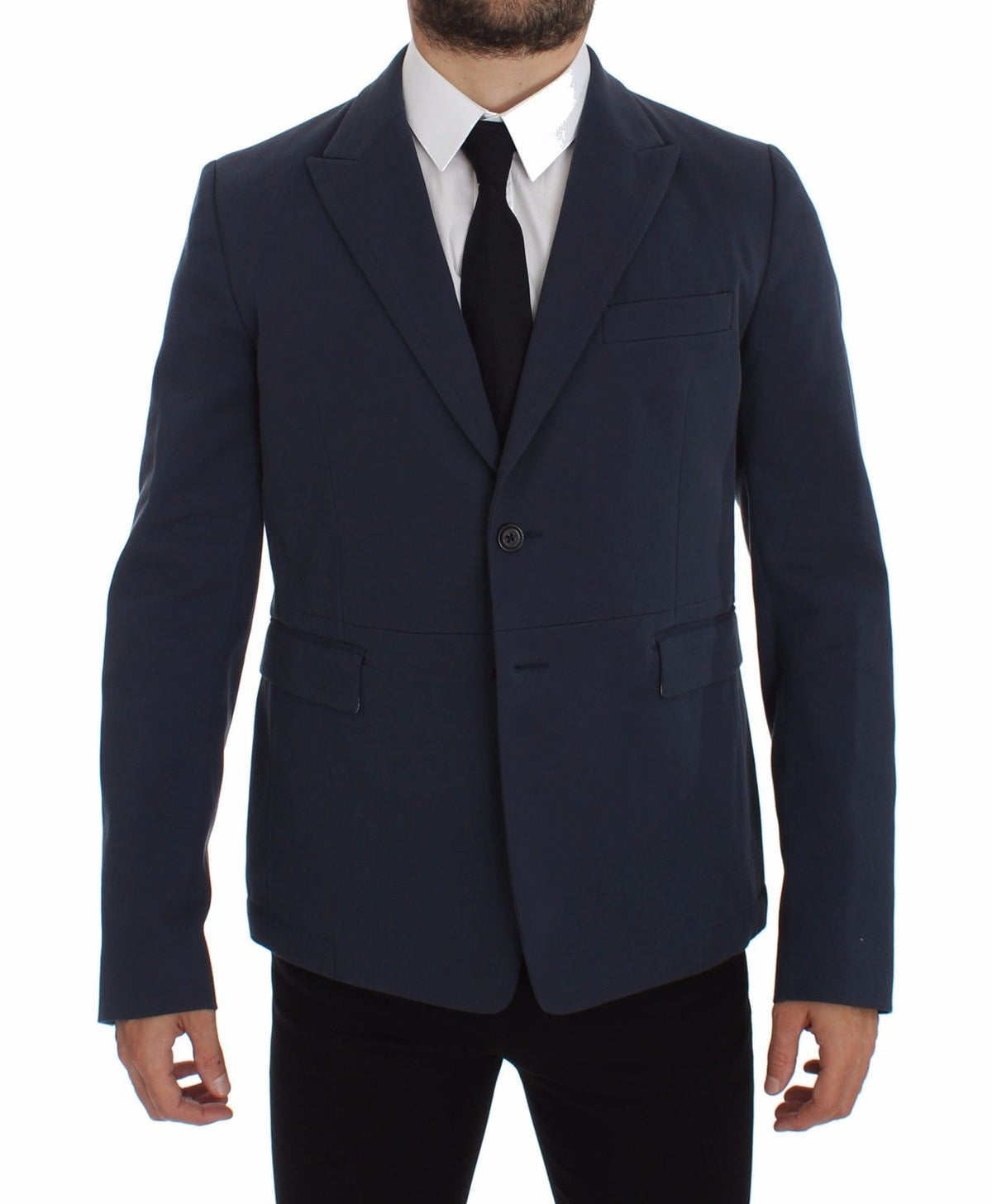 Dolce & Gabbana Blue Cotton Stretch Casual Men's Blazer