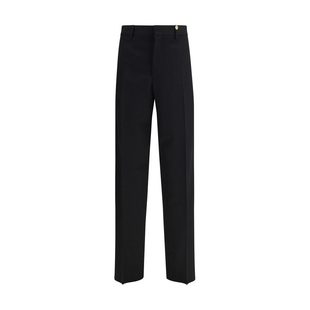 Versace Black Wool Oves Aries Dress Men's Pants