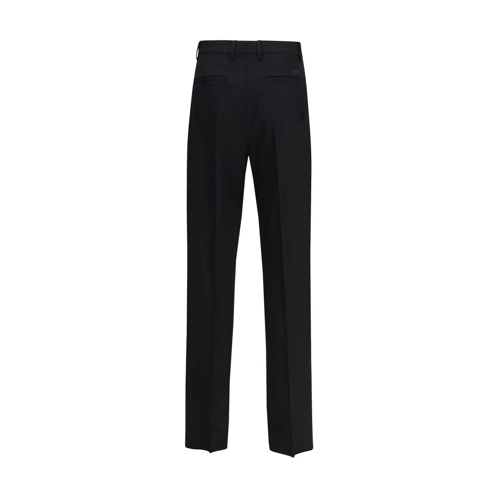 Versace Black Wool Oves Aries Dress Men's Pants
