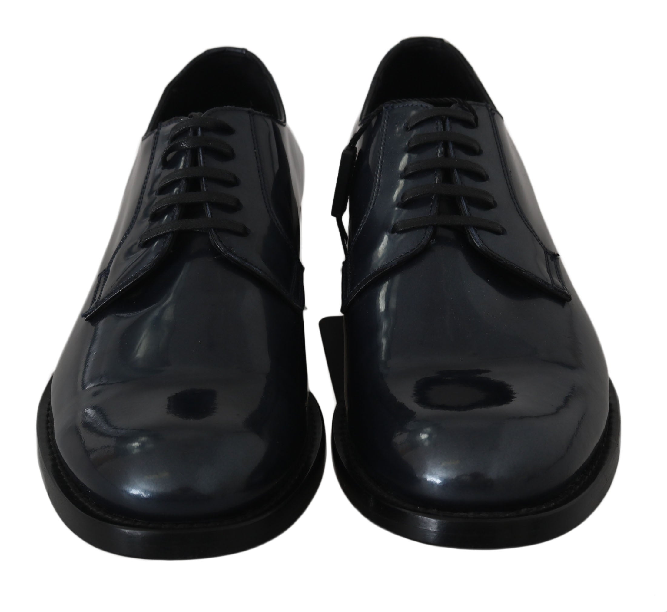Dolce & Gabbana Blue Leather Derby Dress Formal Men's Shoes