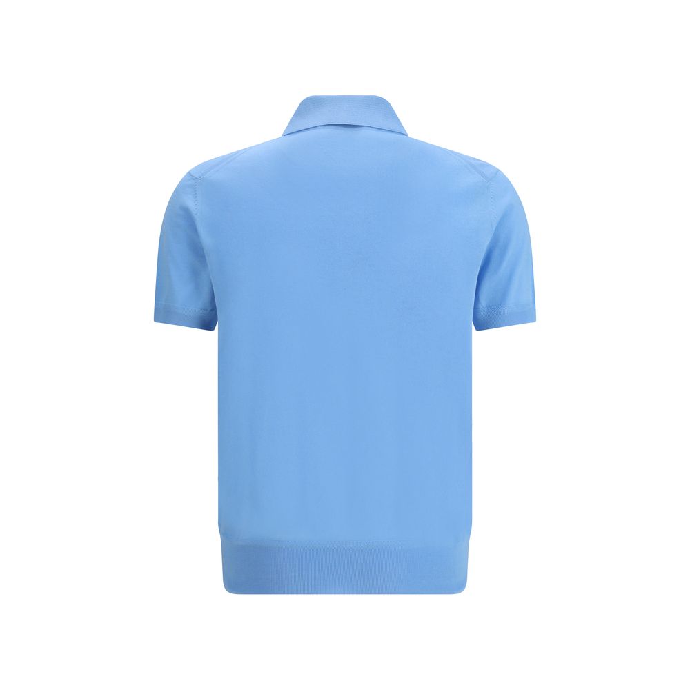 Tom Ford Blue Cotton Polo Men's Shirt