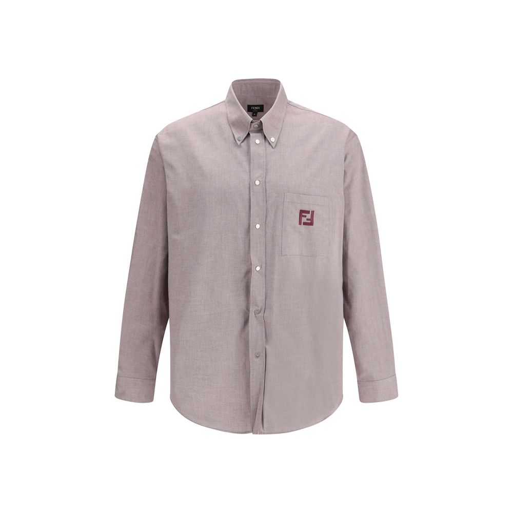 Fendi Bordeaux Cotton Men's Shirt