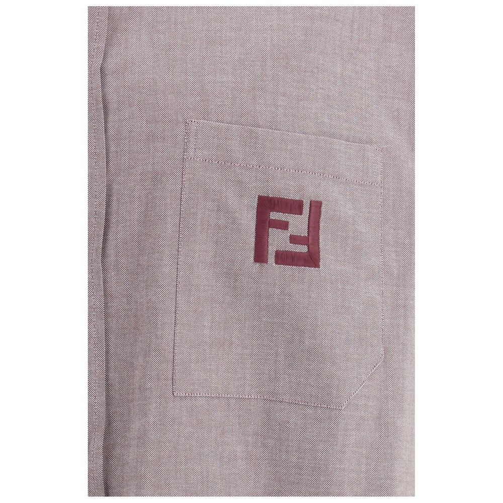 Fendi Bordeaux Cotton Men's Shirt