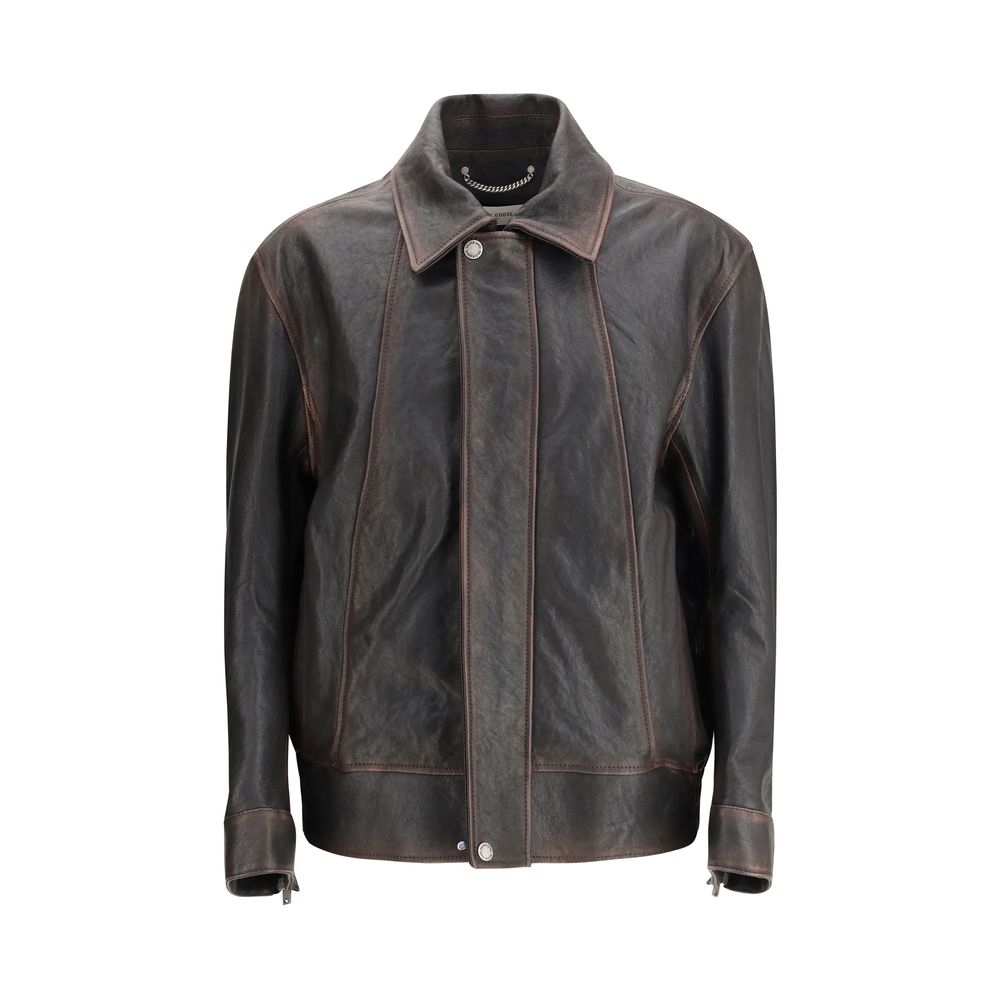 Golden Goose Brown Goatskin Men's Bomber