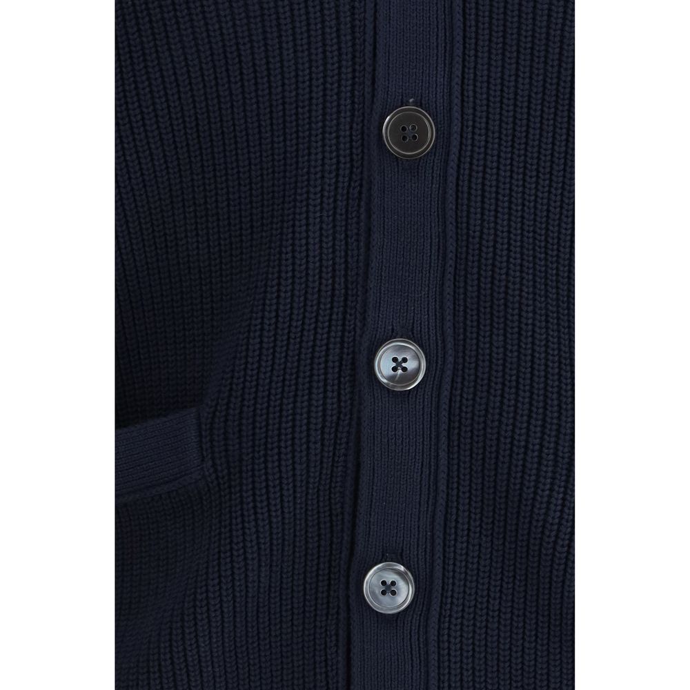 Thom Browne Blue Cotton Men's Cardigan