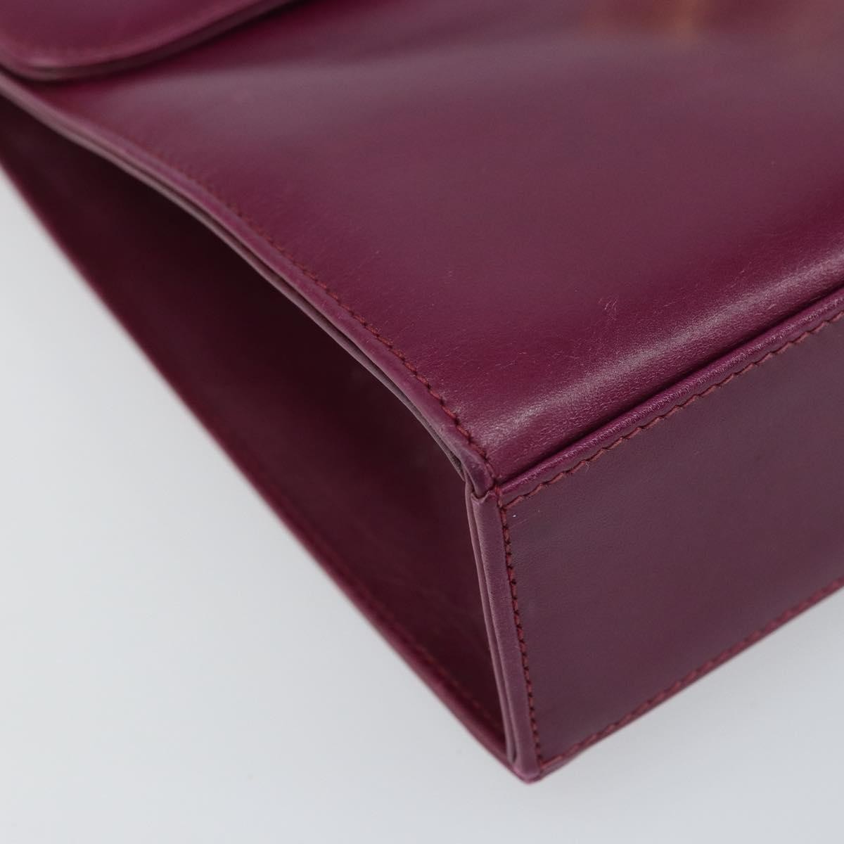 Salvatore Ferragamo Gancini Leather Purple Leather Shoulder Bag Bag (Pre-Owned)