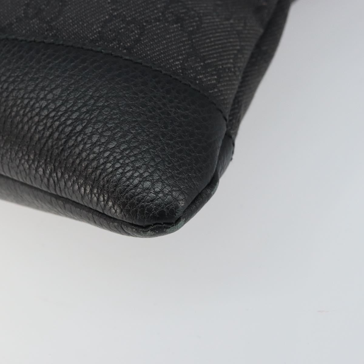 Gucci Zip Messenger Gg Canvas With Perforated Leather Black Canvas Shoulder Bag Bag (Pre-Owned)