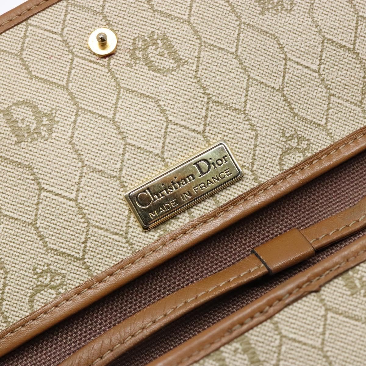 Christian Dior Vintage Honeycomb Flap Coated Canvas Beige Pvc Wallets Accessory (Pre-Owned)
