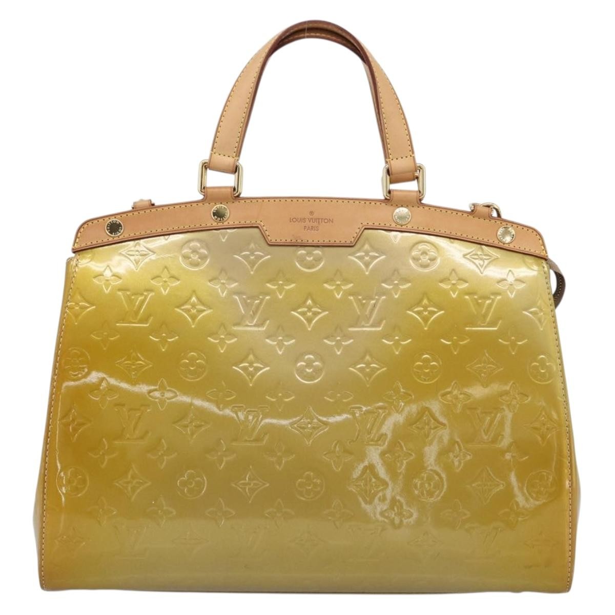 Louis Vuitton Brea Monogram Vernis Beige Patent_Leather Handbag (Pre-Owned)