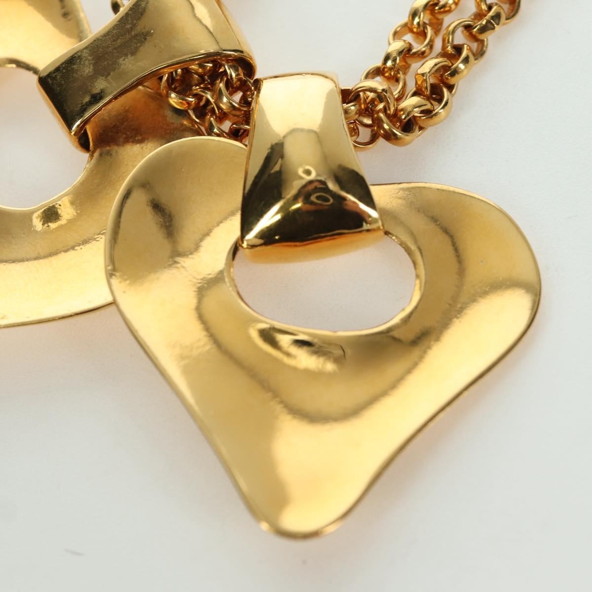 Chanel Vintage Cc Heart Pendant Long Metal Gold Metal Necklace Jewelry (Pre-Owned)