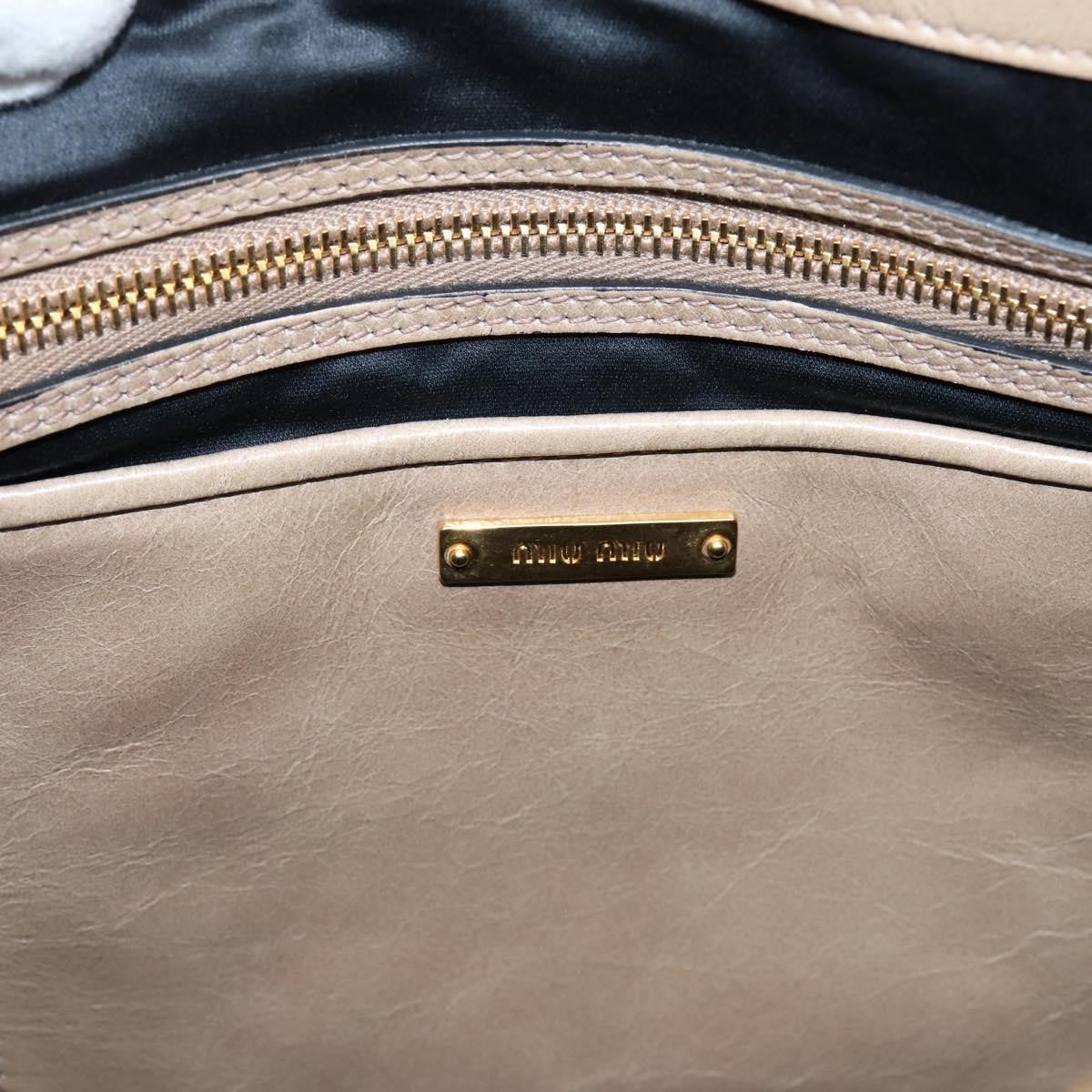 Miu Miu Convertible Bauletto Vitello Shine Beige Leather Handbag (Pre-Owned)