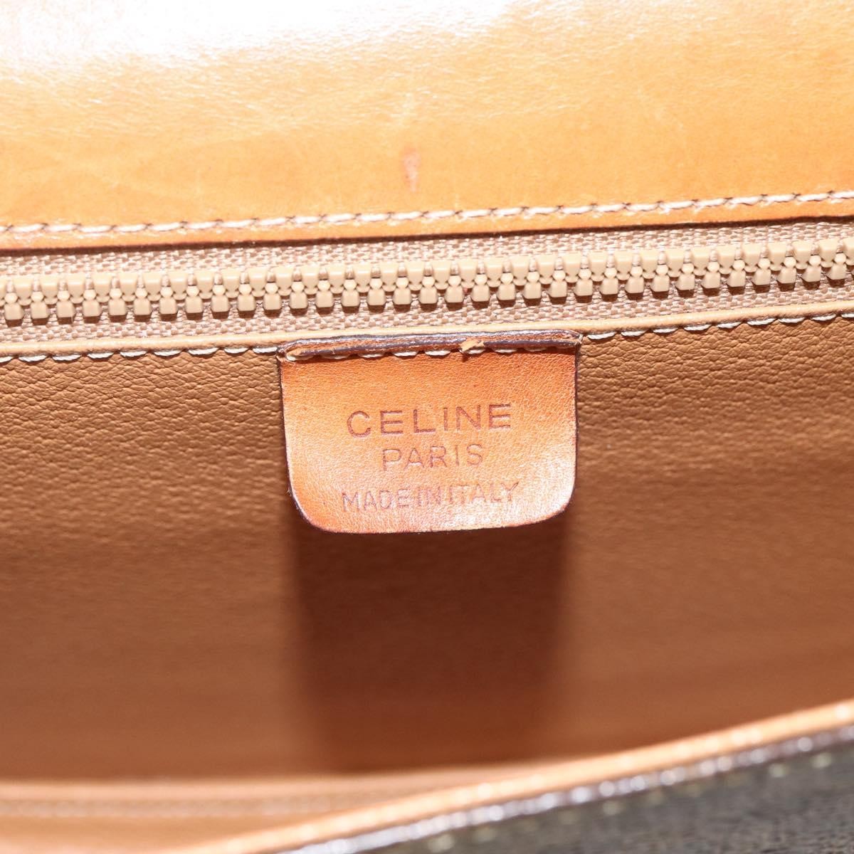 Celine Vintage Macadam Canvas And Leather Brown Canvas Handbag (Pre-Owned)