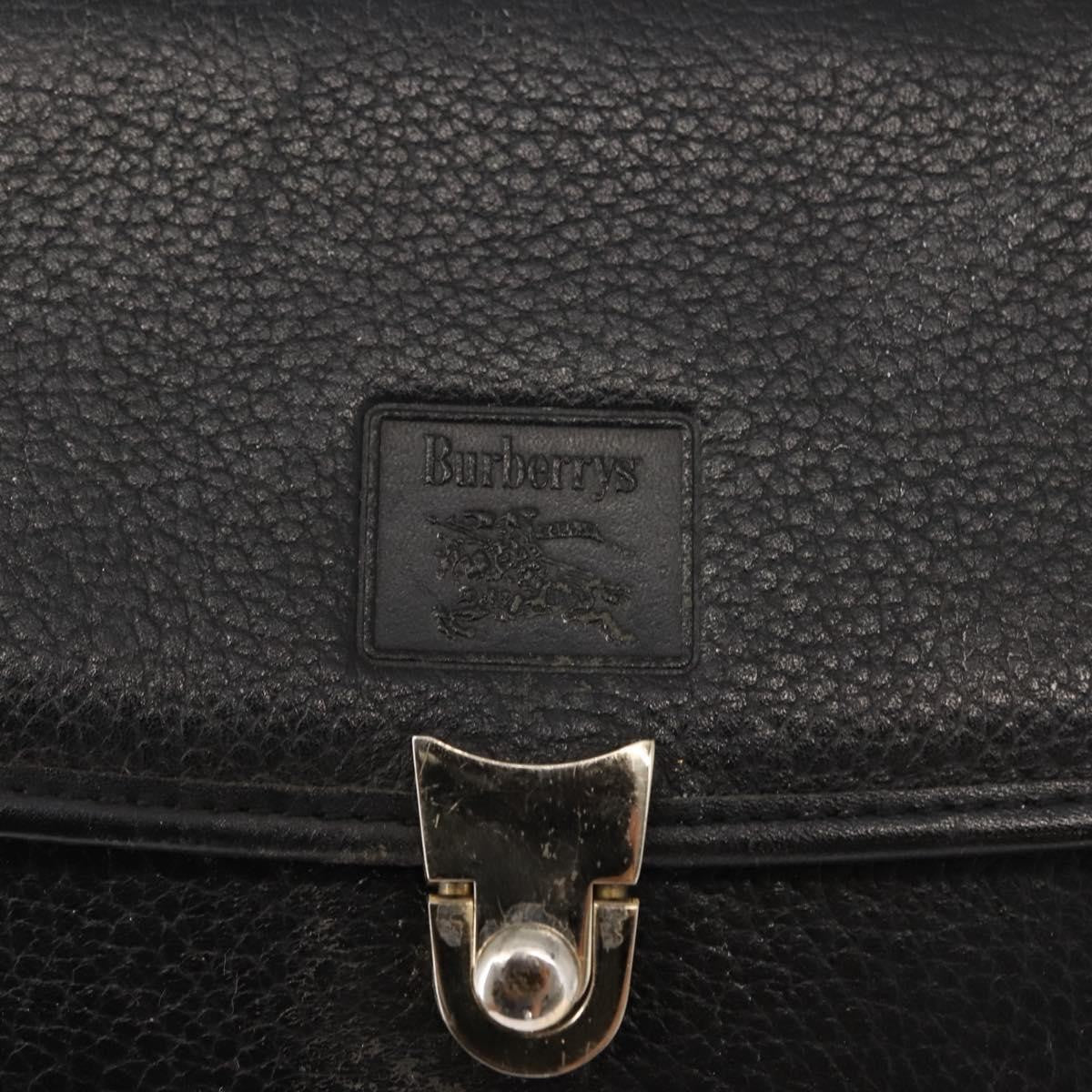 Burberry Vintage Leather Black Leather Handbag (Pre-Owned)