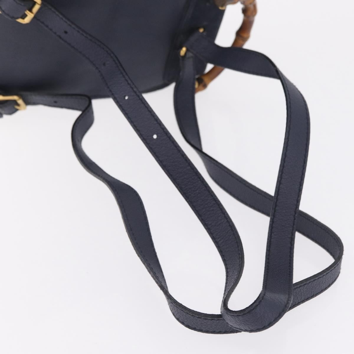 Gucci Vintage Bamboo Suede Navy Suede Backpack Bag (Pre-Owned)