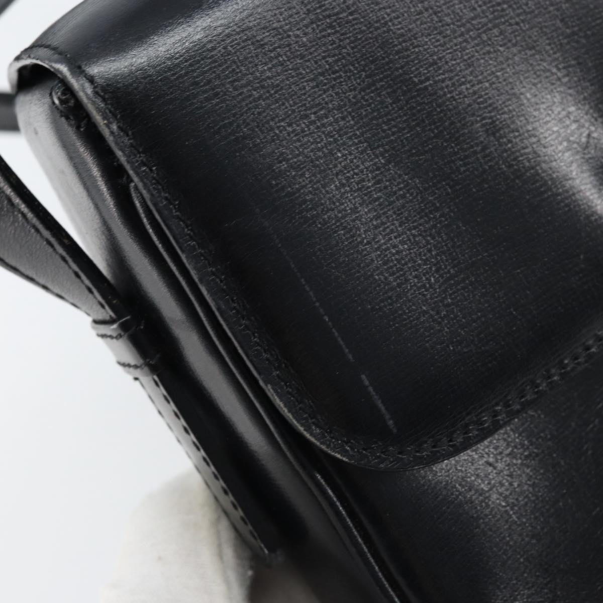 Celine Shoulder Leather Black Leather Shoulder Bag Bag (Pre-Owned)